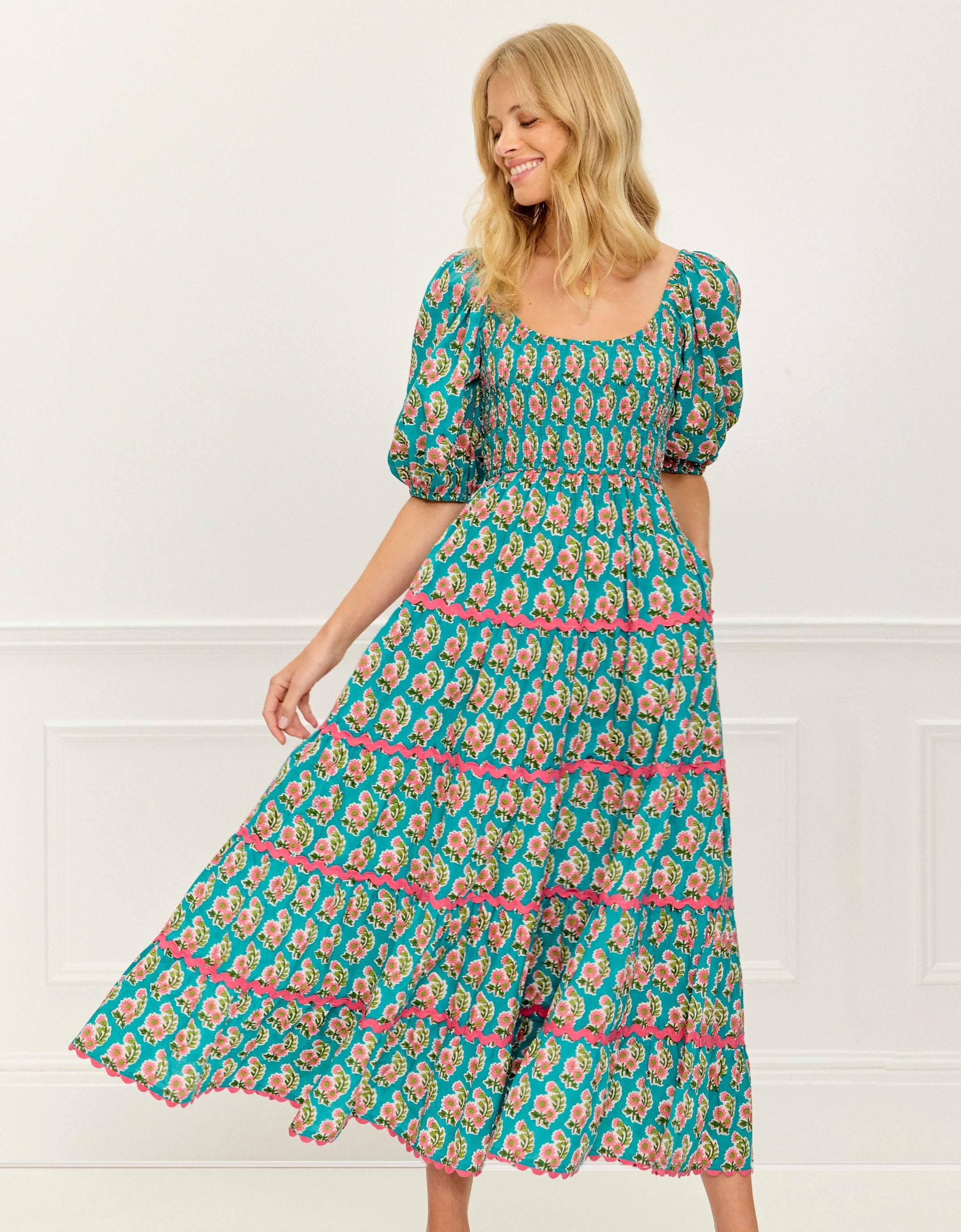 Pink City Prints Algarve Zinnia Angelina Dress