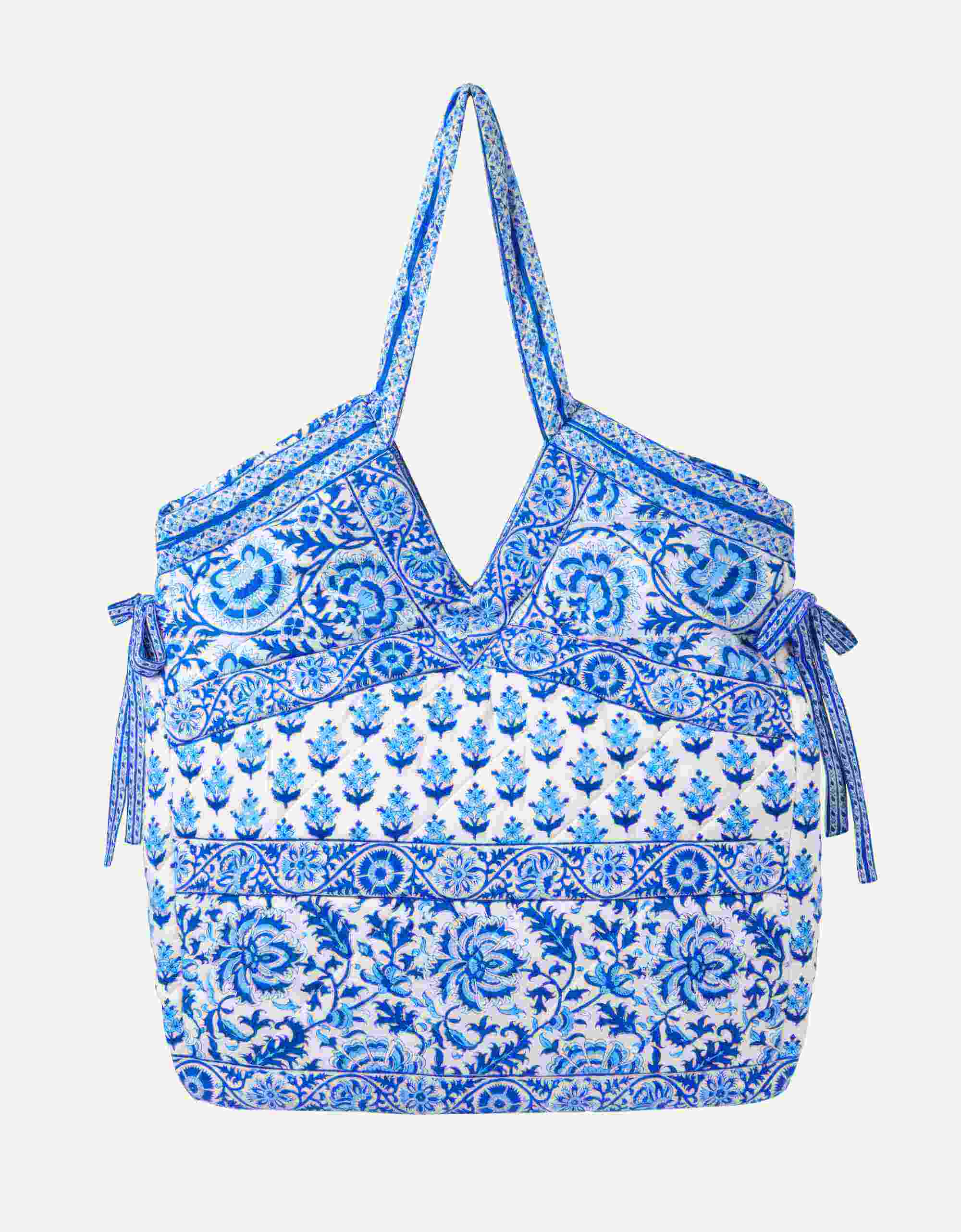 Patchwork Bag | Floral Quilted Tote | Block Print Cotton