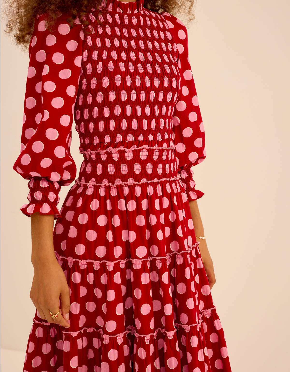 Pink City Prints Berry Polka Isabel Top