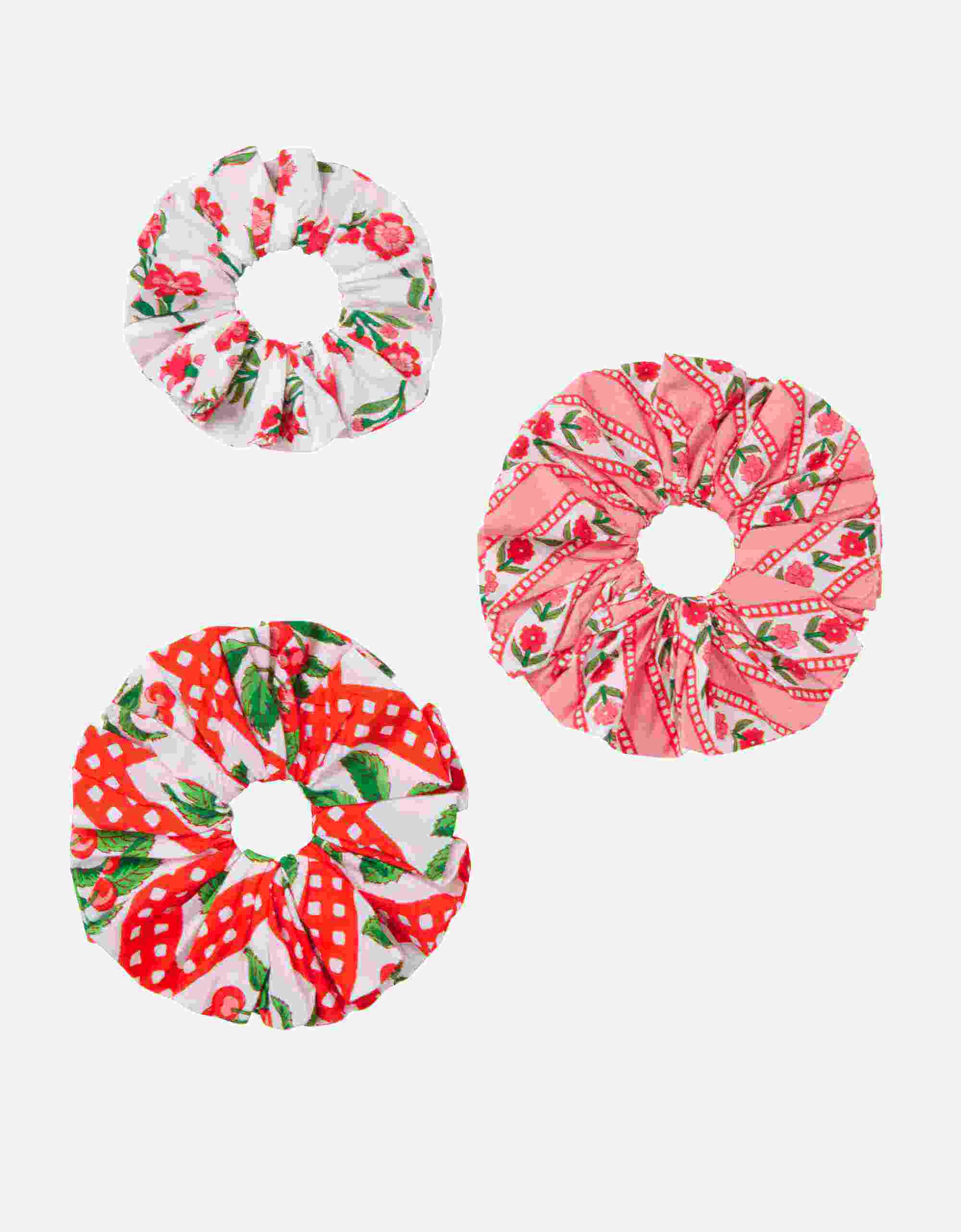 Pink City Prints Blooming Cherry Scrunchie Set