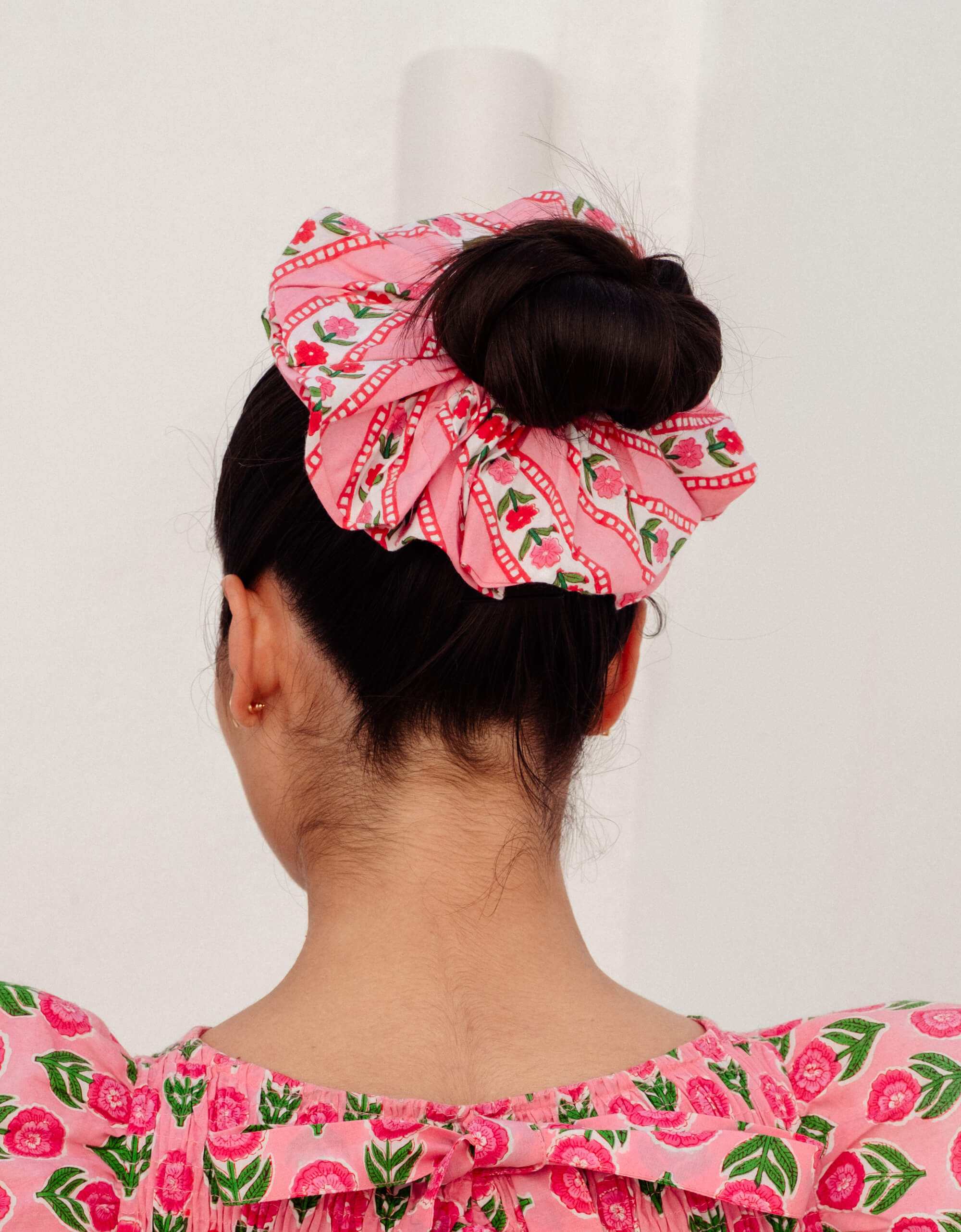Pink City Prints Blooming Cherry Scrunchie Set