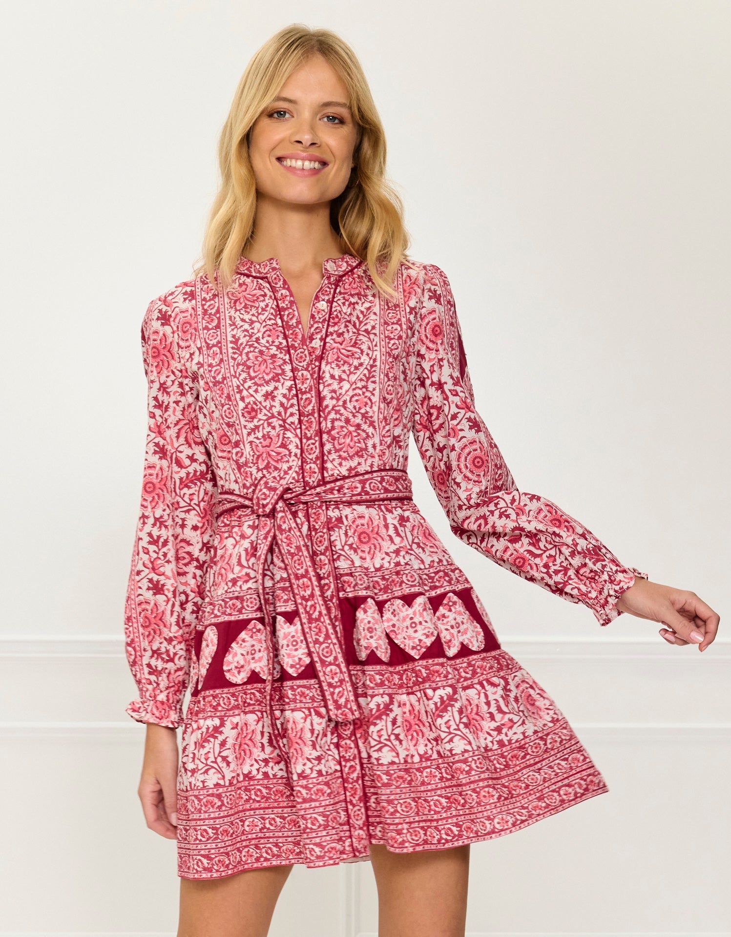 Pink City Prints Burgundy Patchwork Gemma Mini