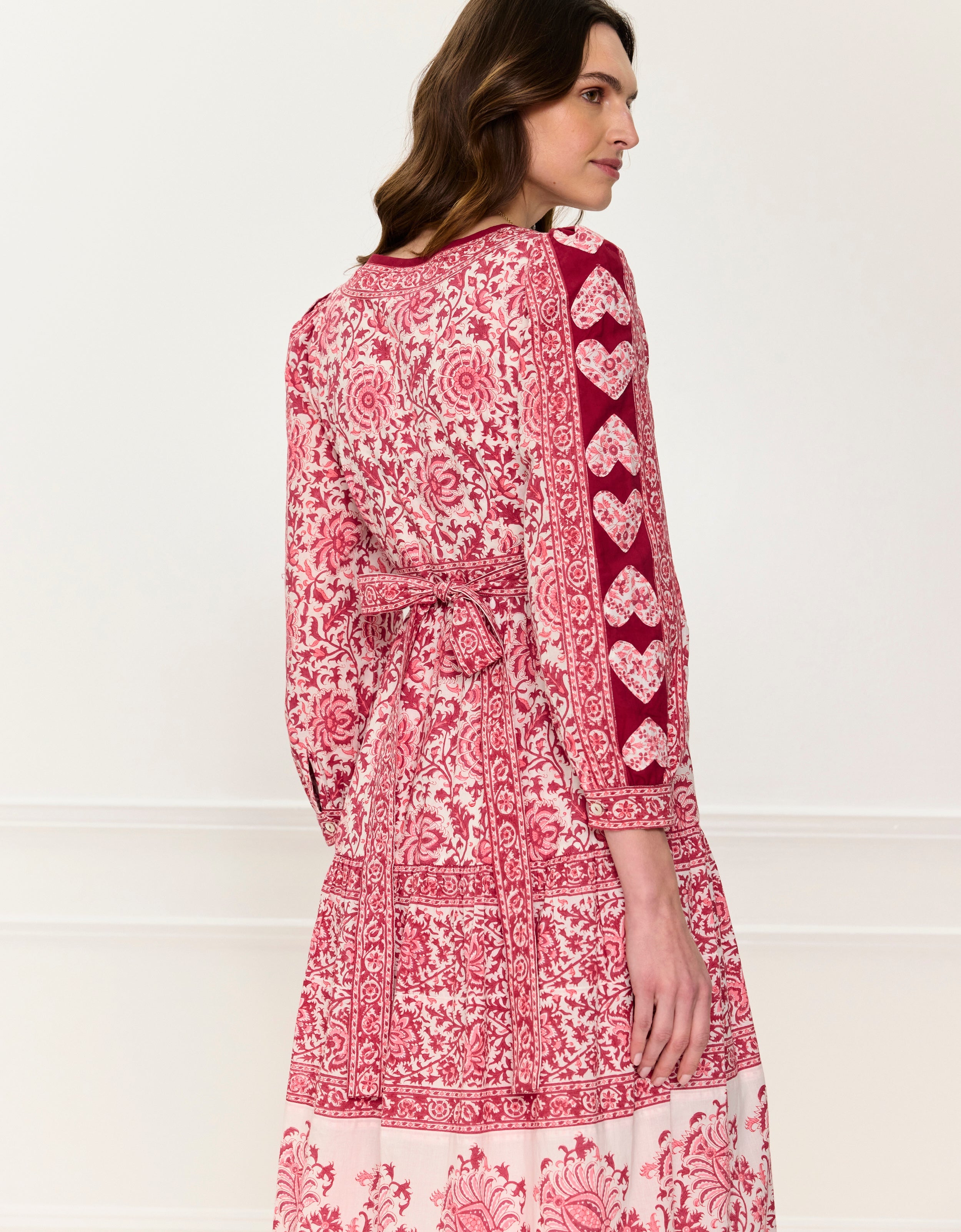 Pink City Prints Burgundy Patchwork Olive Dress