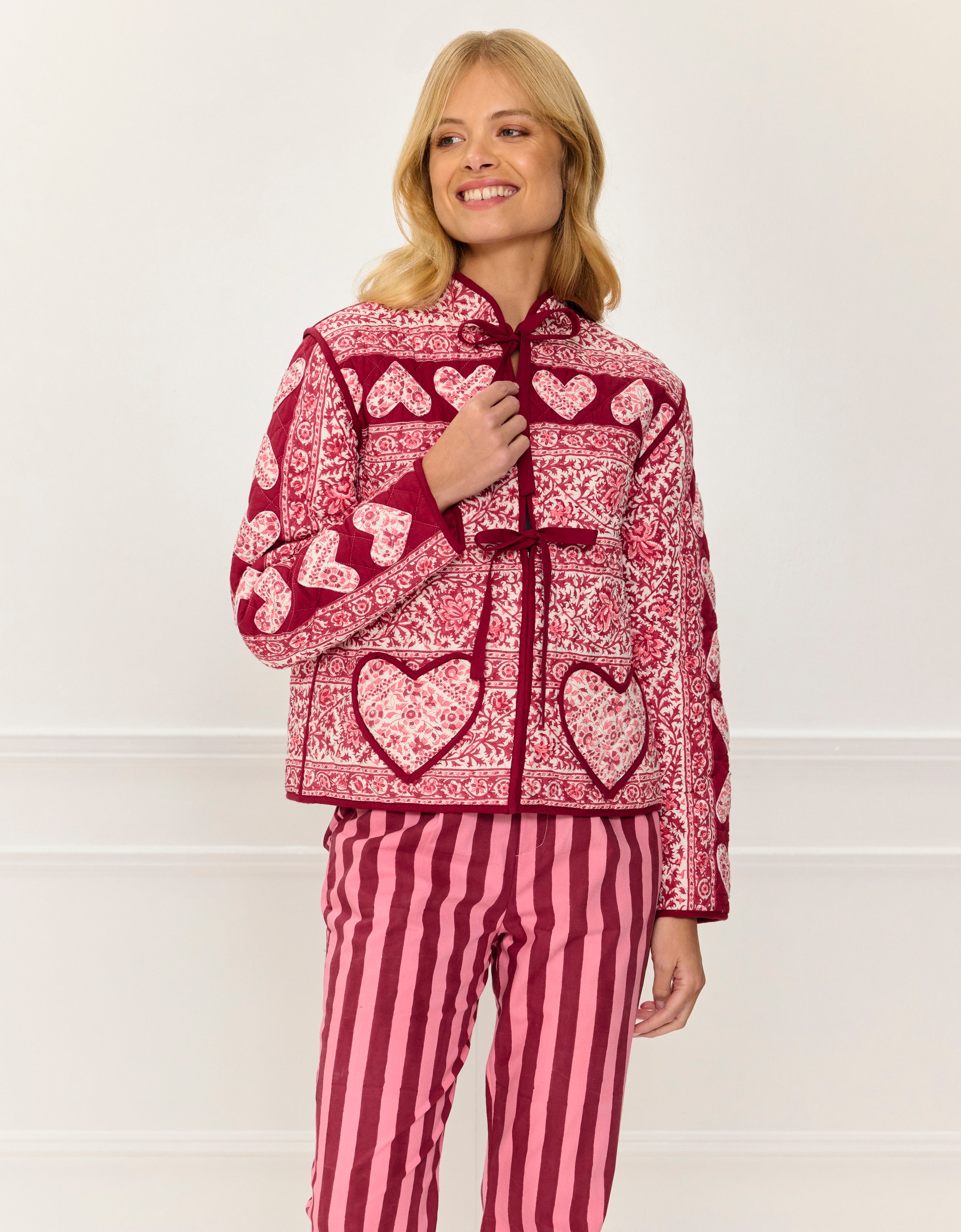 Pink City Prints Burgundy Patchwork Penny Jacket