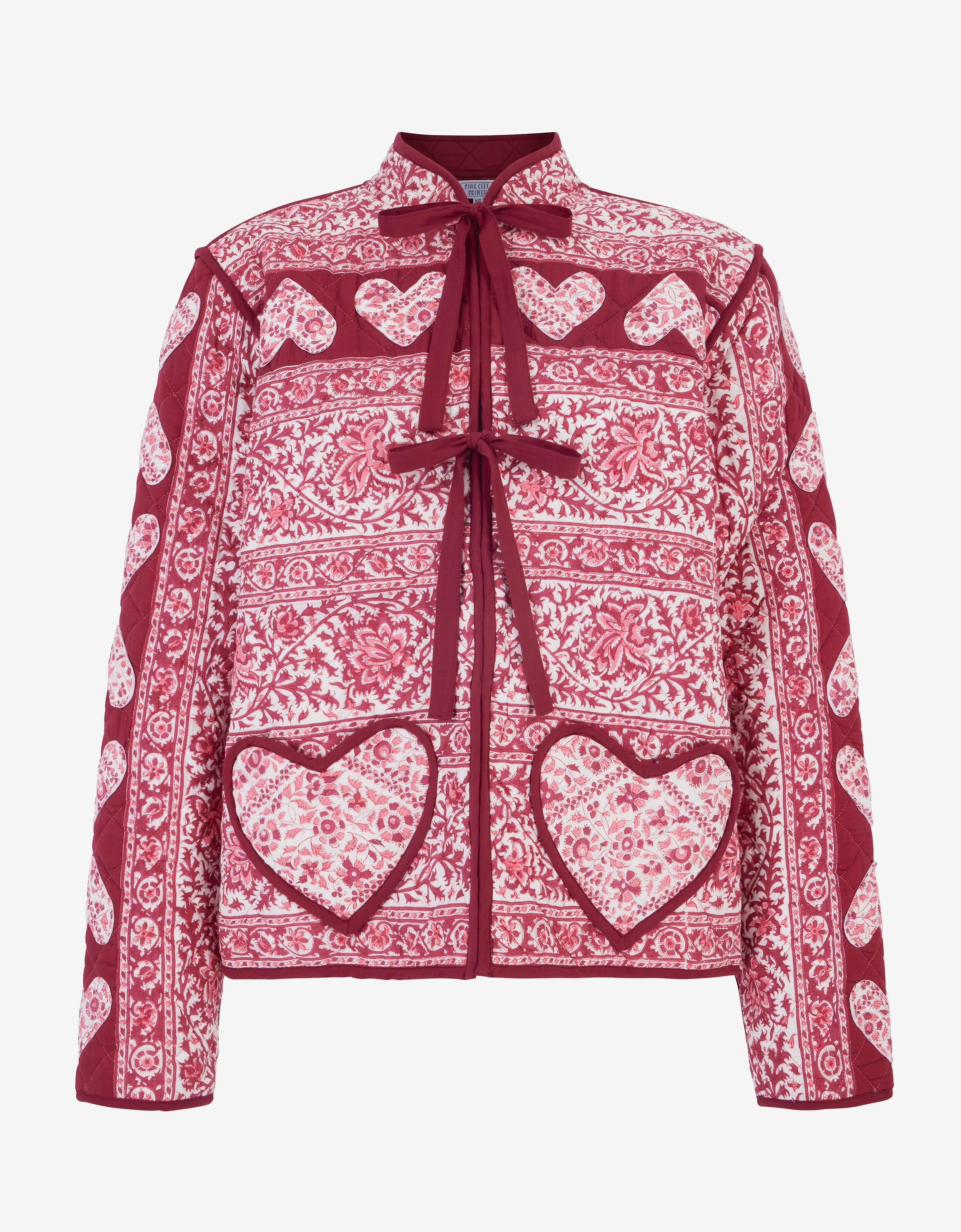 Pink City Prints Burgundy Patchwork Penny Jacket