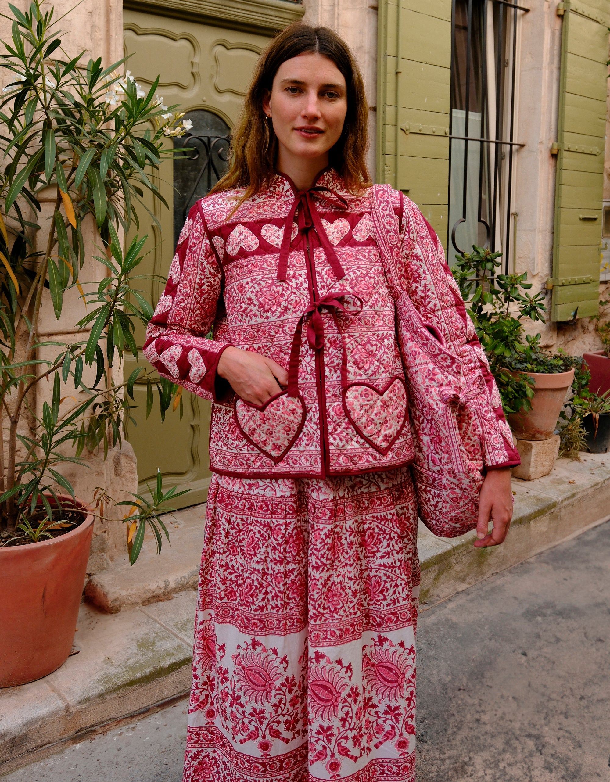 Pink City Prints Burgundy Patchwork Penny Jacket