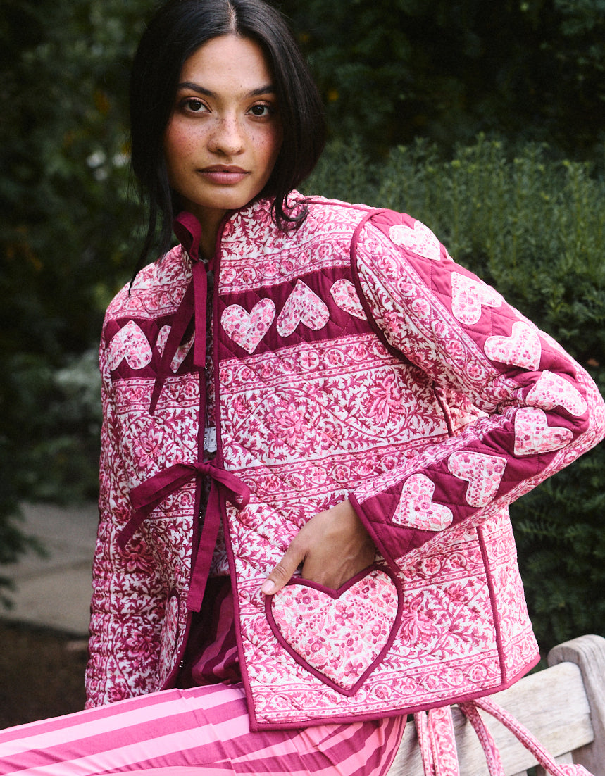 Pink City Prints Burgundy Patchwork Penny Jacket