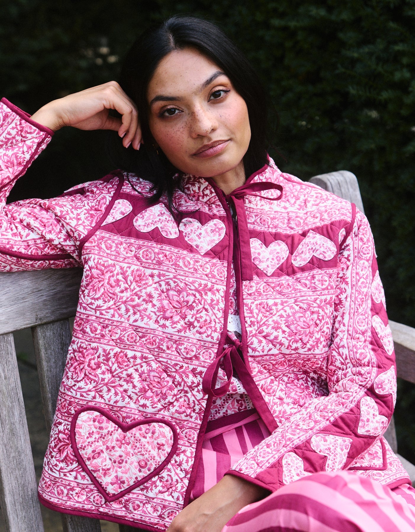 Pink City Prints Burgundy Patchwork Penny Jacket