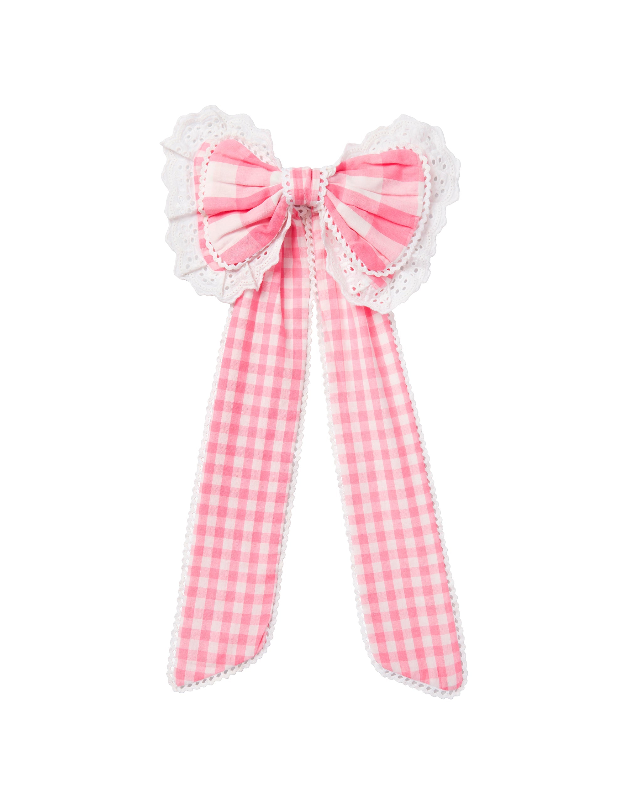 Pink City Prints Candy Floss Gingham Big Bow