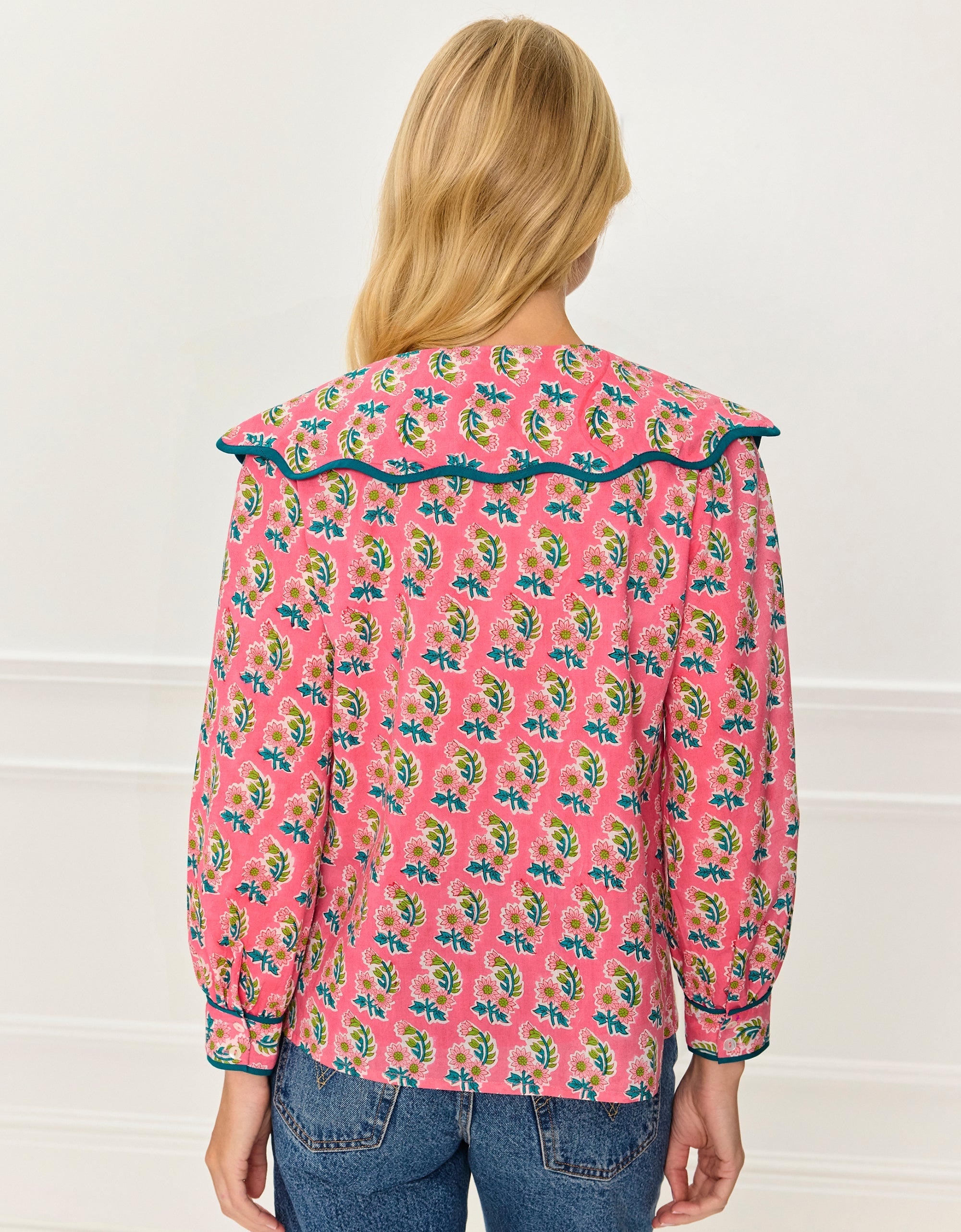 Pink City Prints Candy Zinnia Apple Blouse