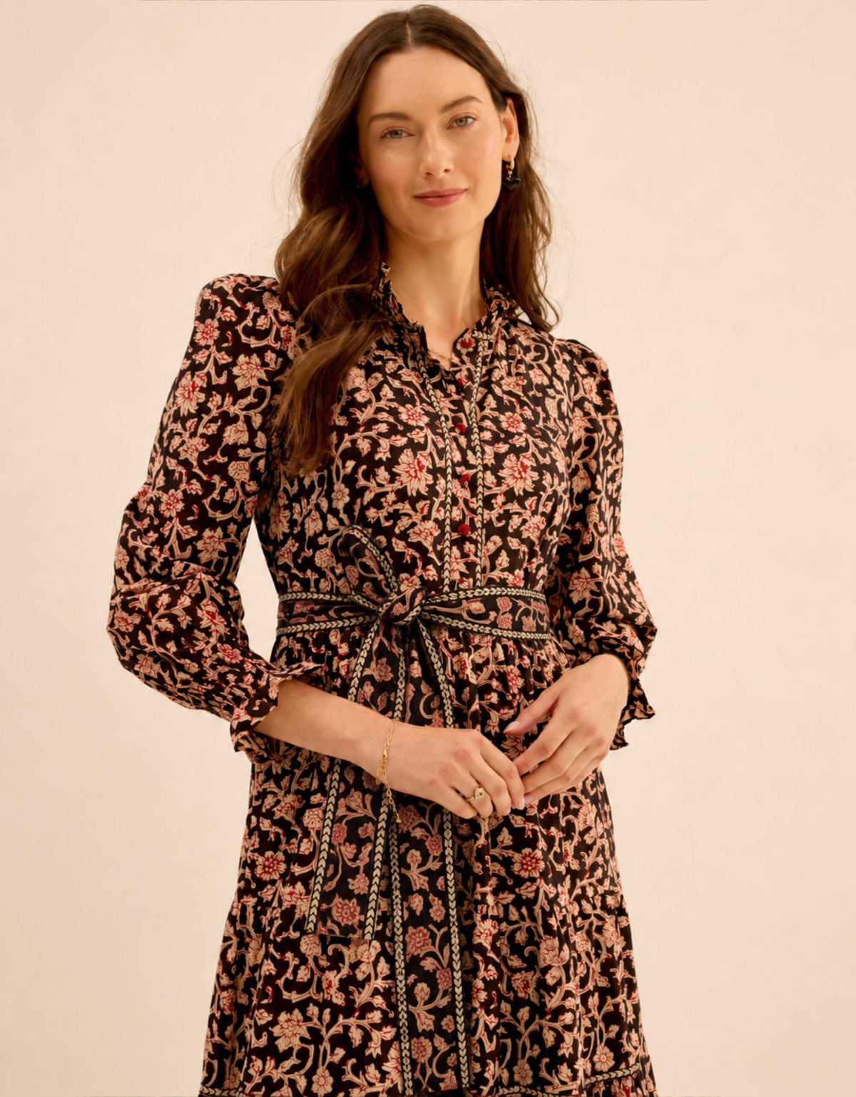 Pink City Prints Chanderi Jaal Matilda Dress