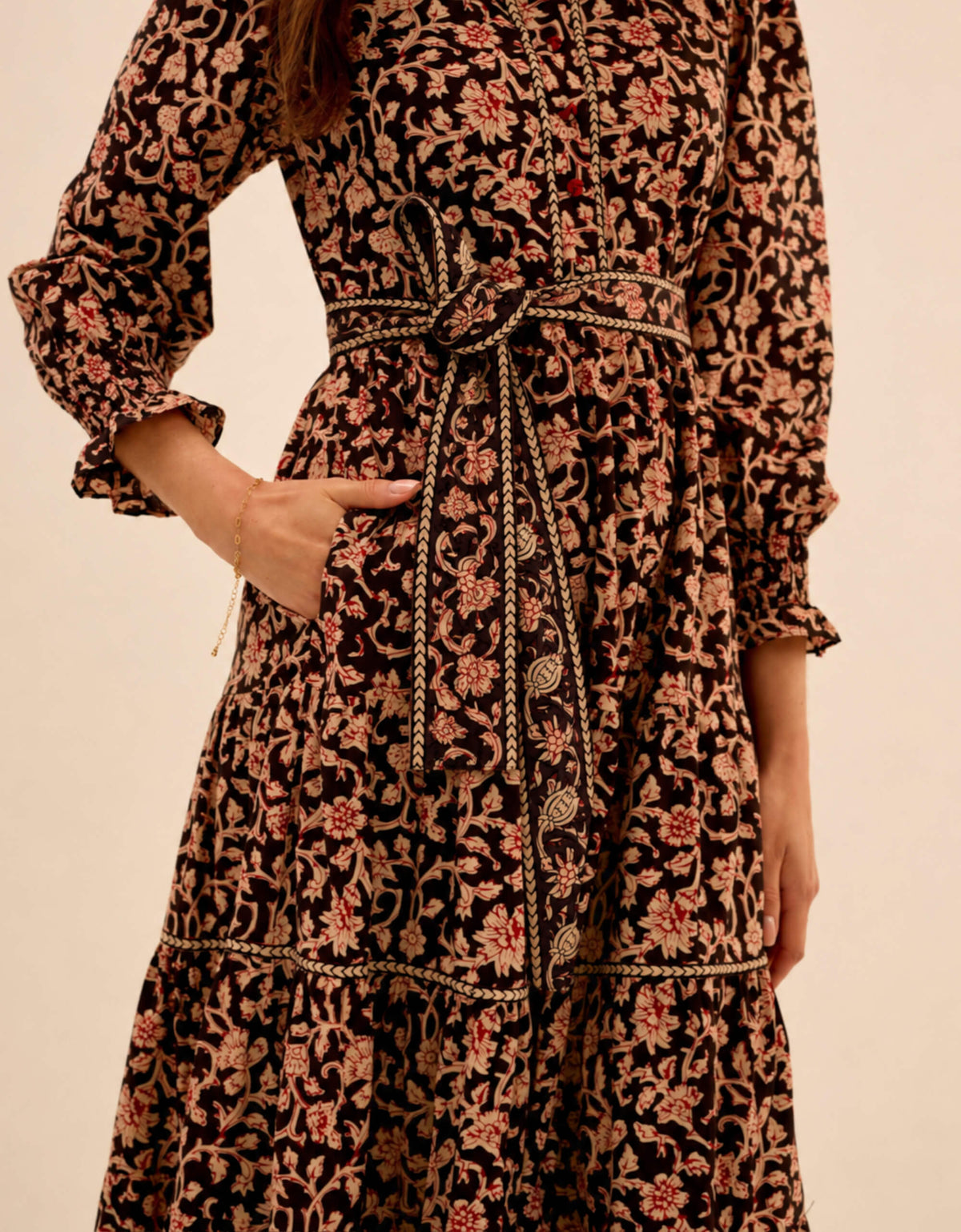 Pink City Prints Chanderi Jaal Matilda Dress