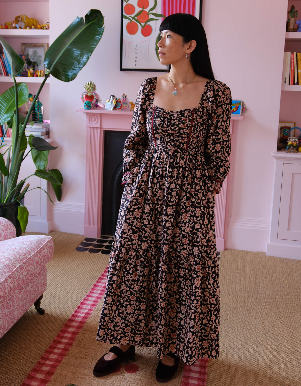 Pink City Prints Chanderi Jaal Riley Dress
