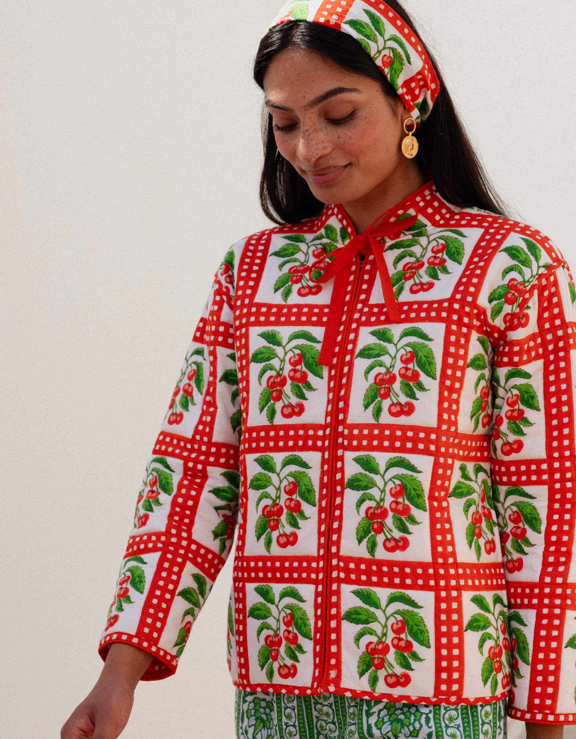 Pink City Prints Cherry Picnic Penny Jacket