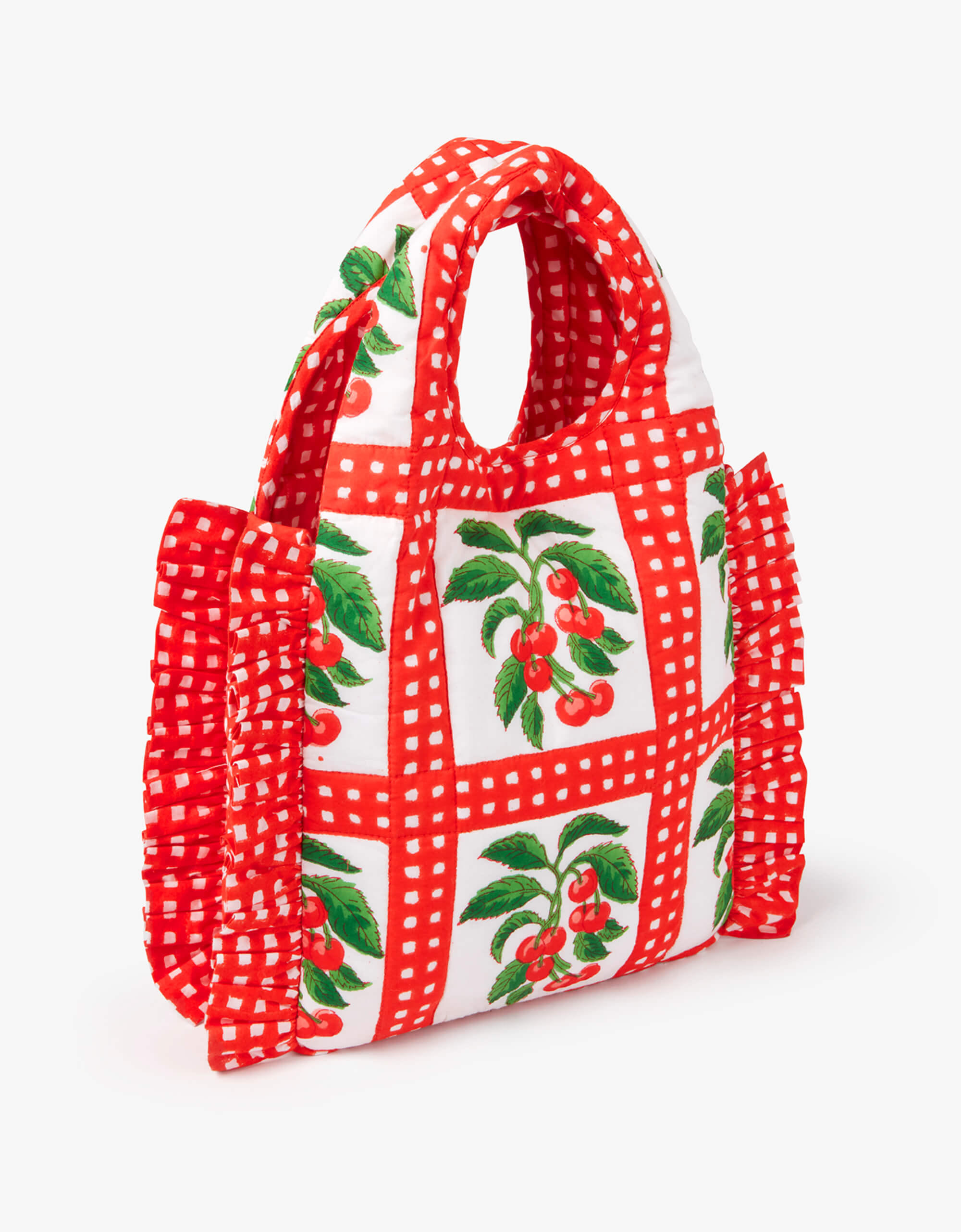 Pink City Prints Cherry Picnic Ruffle Clutch