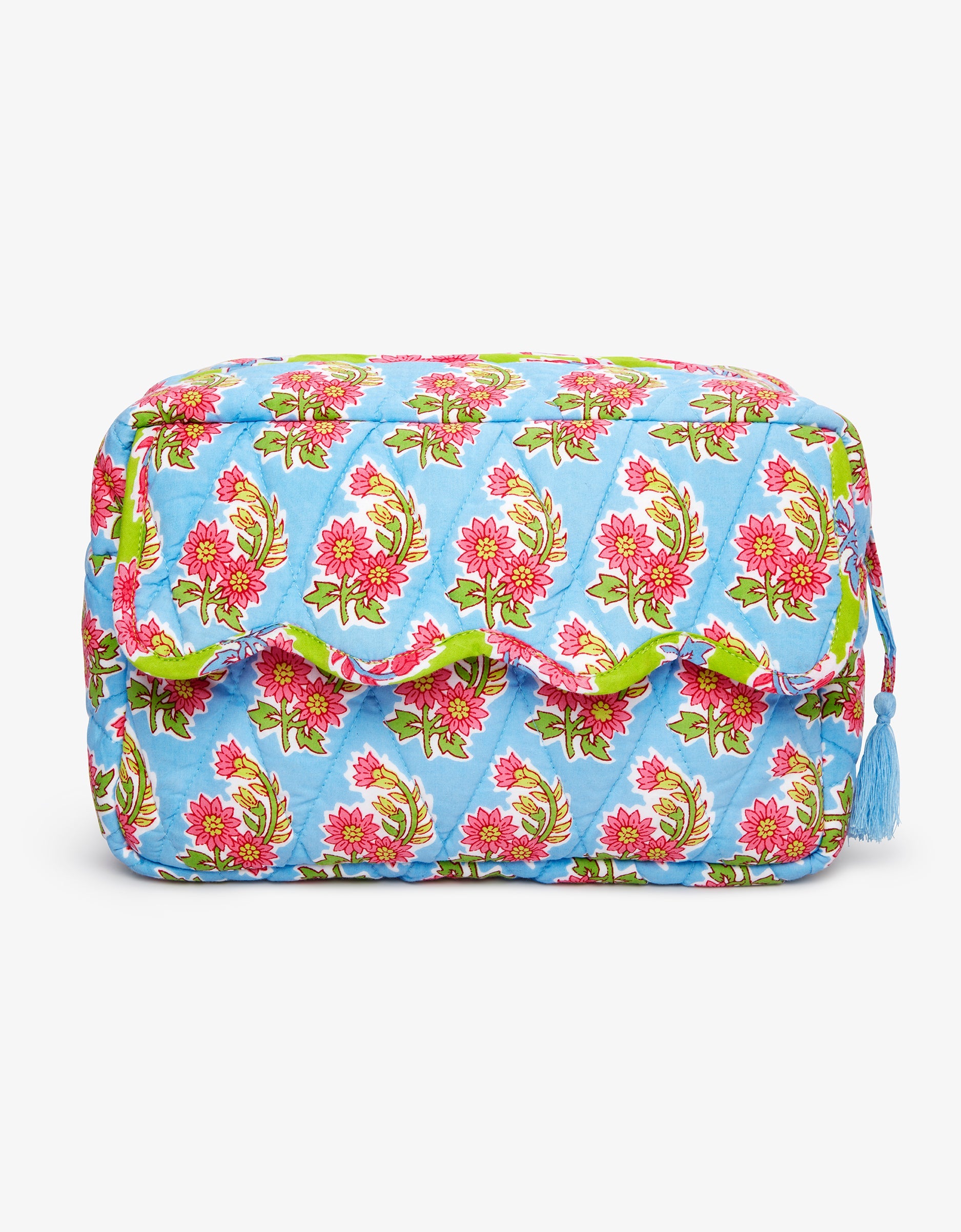 Pink City Prints Cornflower Aster Scallop Washbag