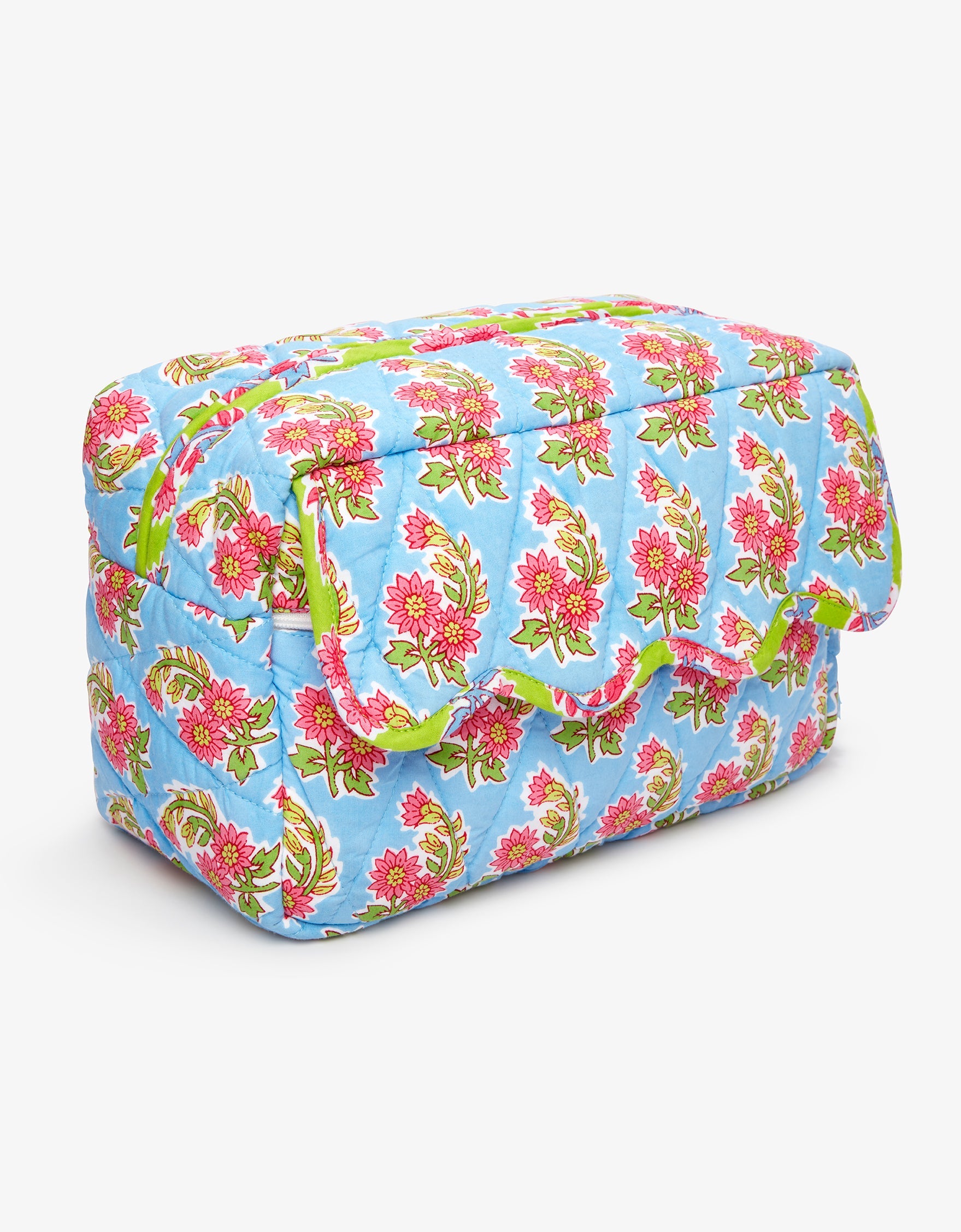 Pink City Prints Cornflower Aster Scallop Washbag