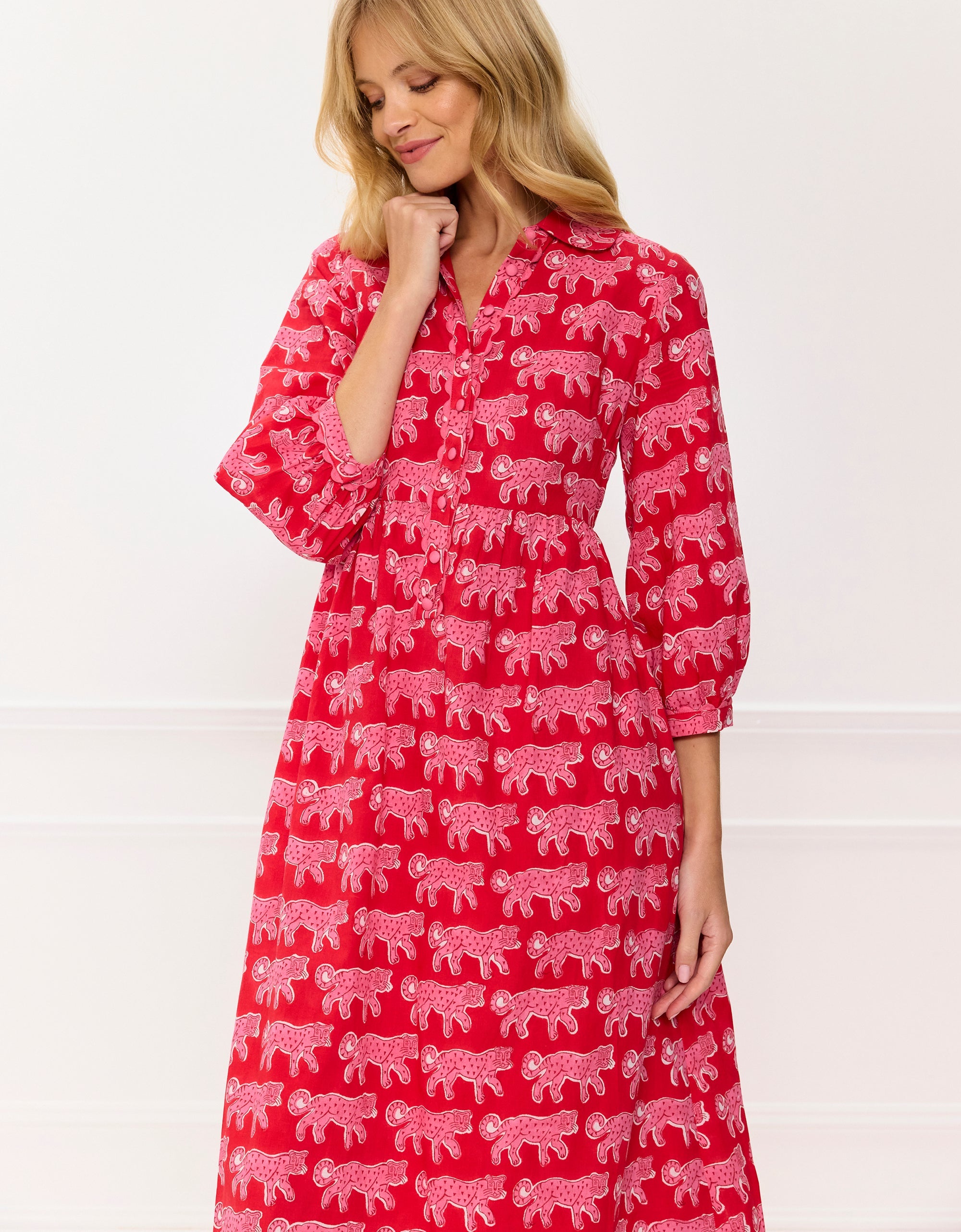 Pink City Prints Crimson Leopard Gina Dress