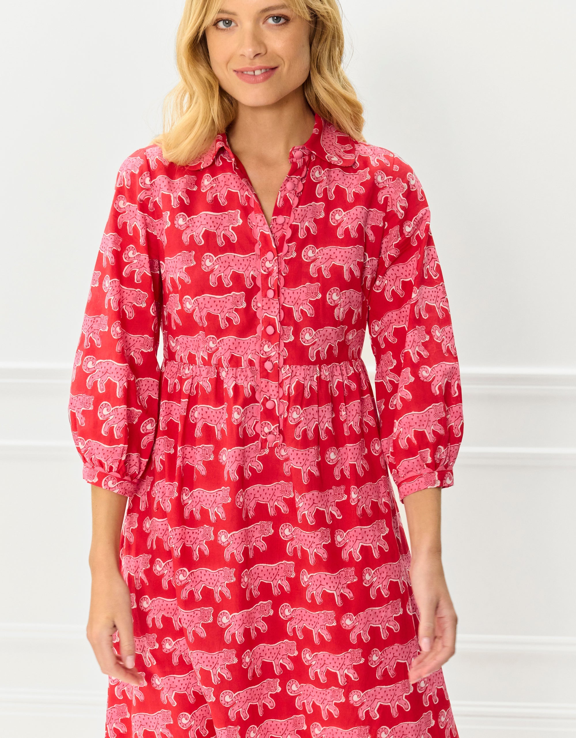 Pink City Prints Crimson Leopard Gina Dress