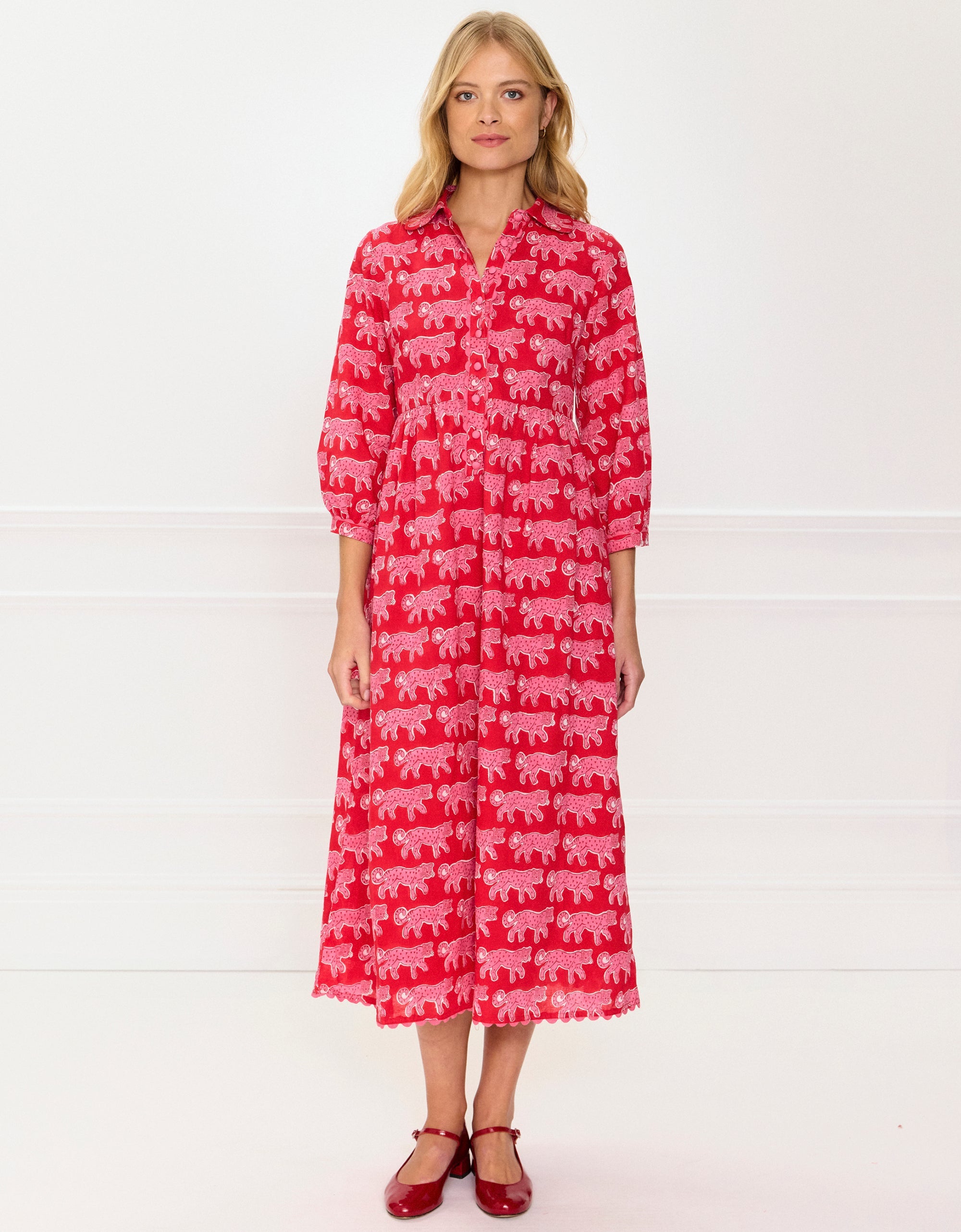 Pink City Prints Crimson Leopard Gina Dress