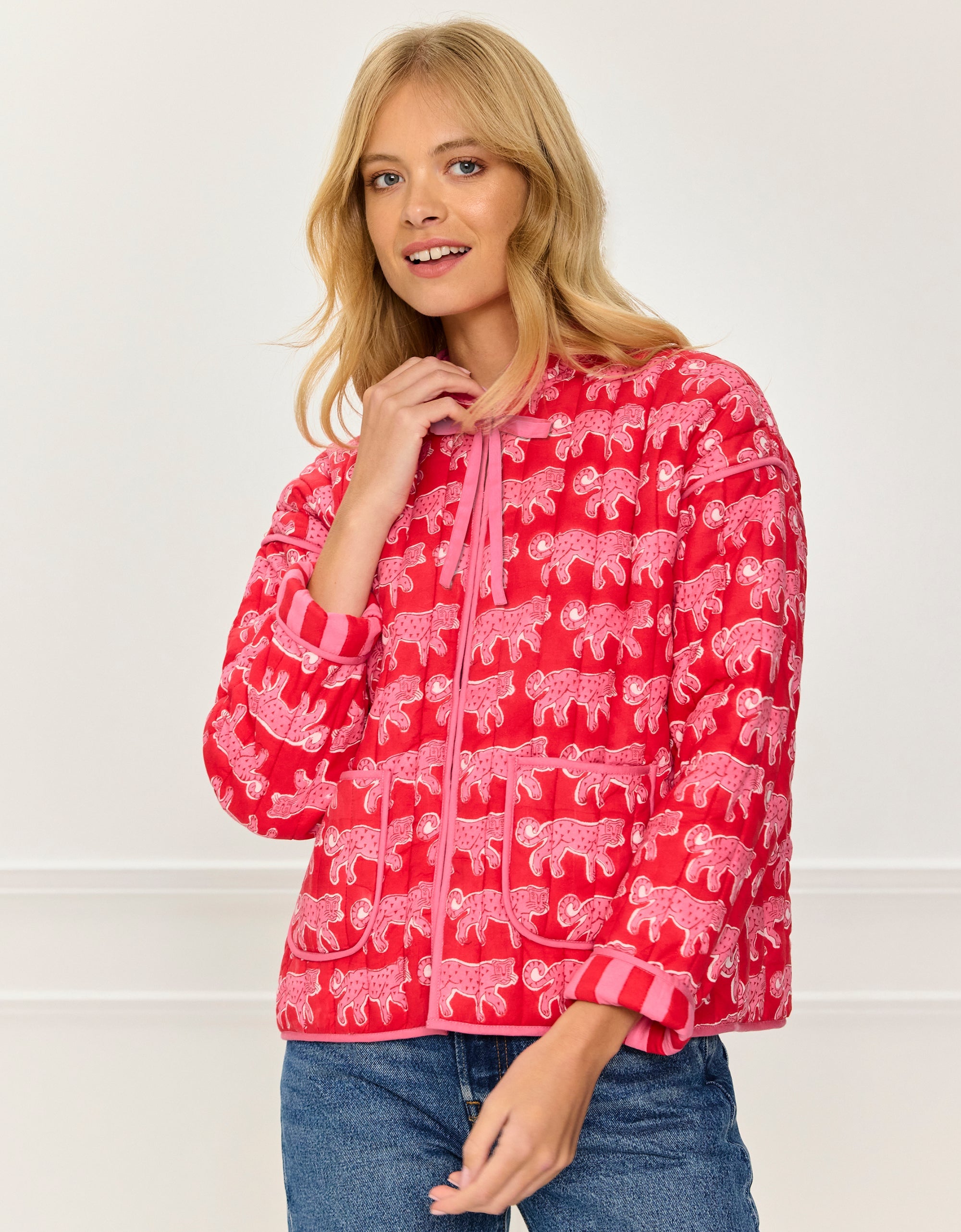 Pink City Prints Crimson Leopard Penny Jacket