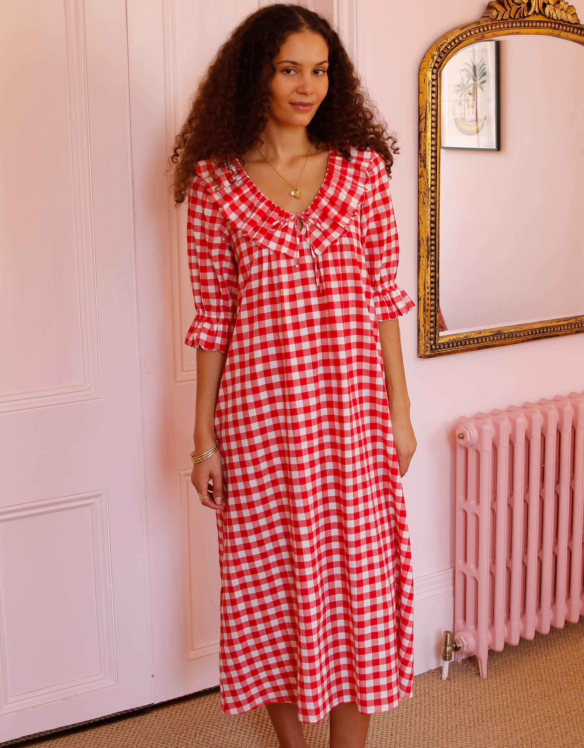 Pink City Prints Festive Gingham Ava Dress
