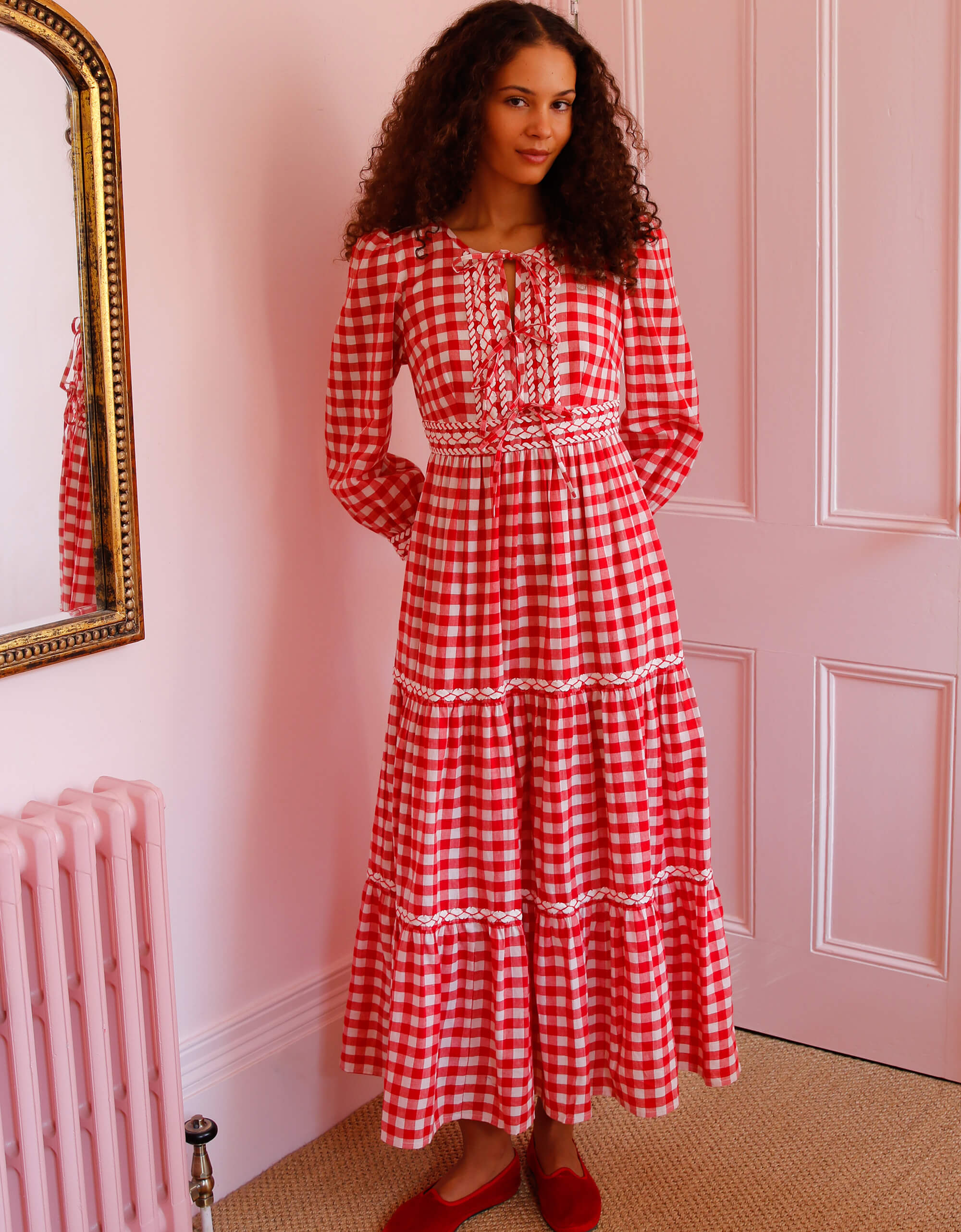 Pink City Prints Festive Gingham Robin Dress