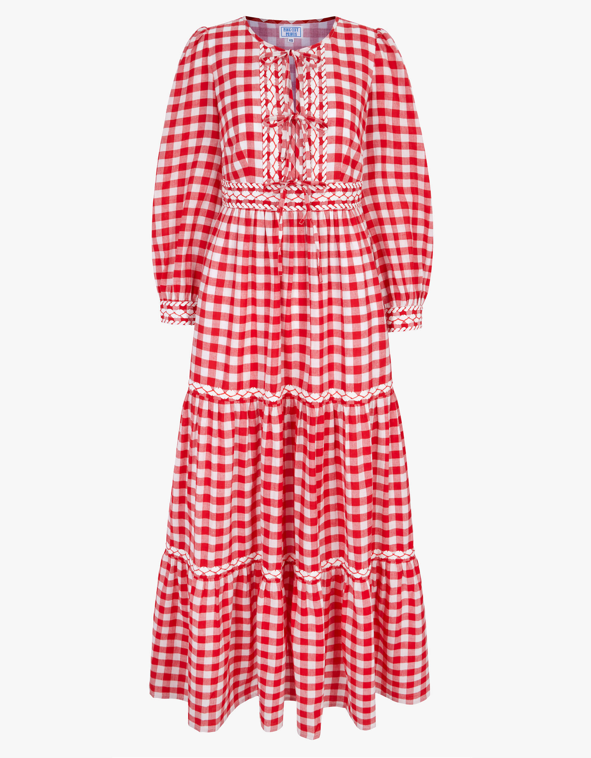 Pink City Prints Festive Gingham Robin Dress