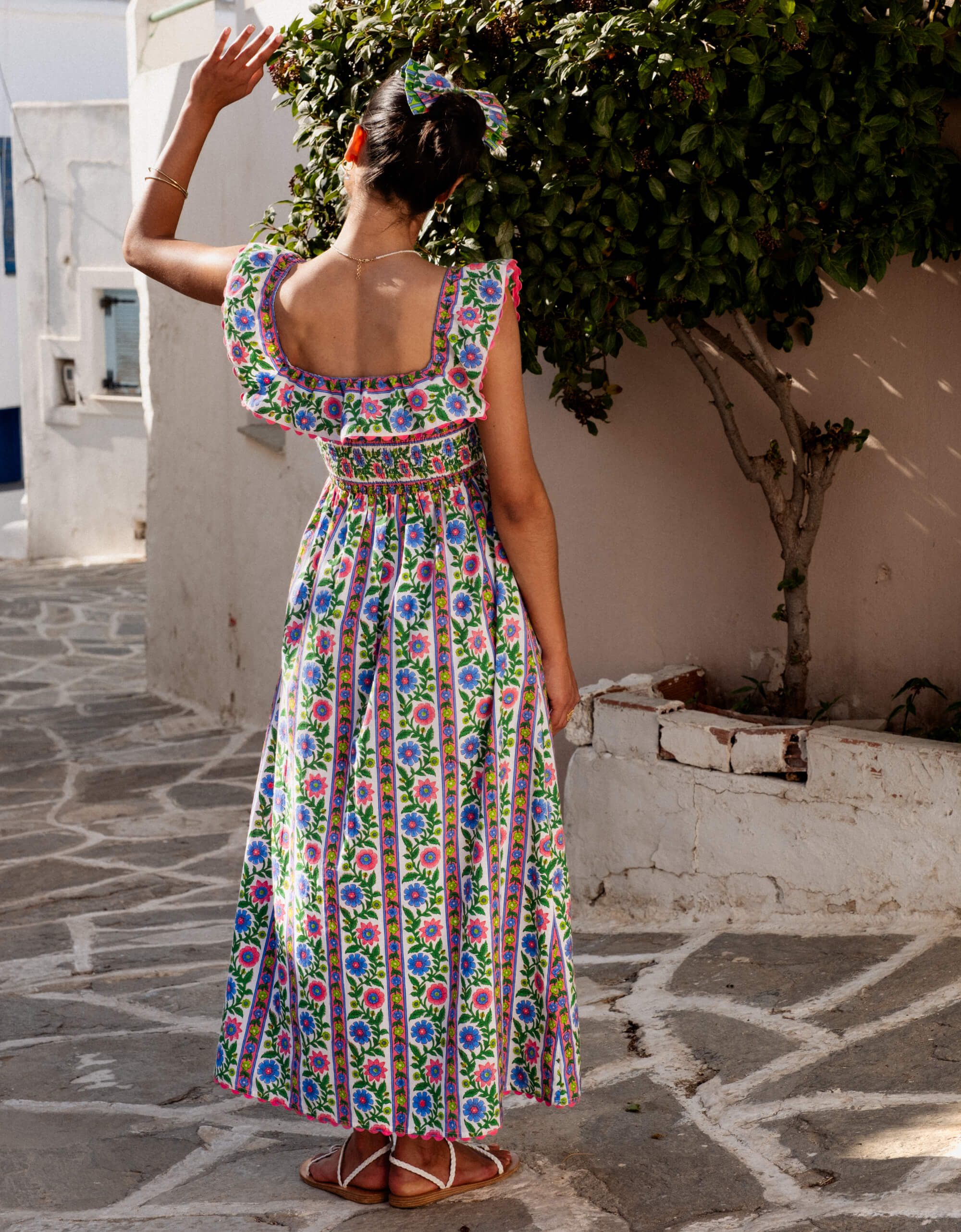 Pink City Prints Folk Border Carrie Dress