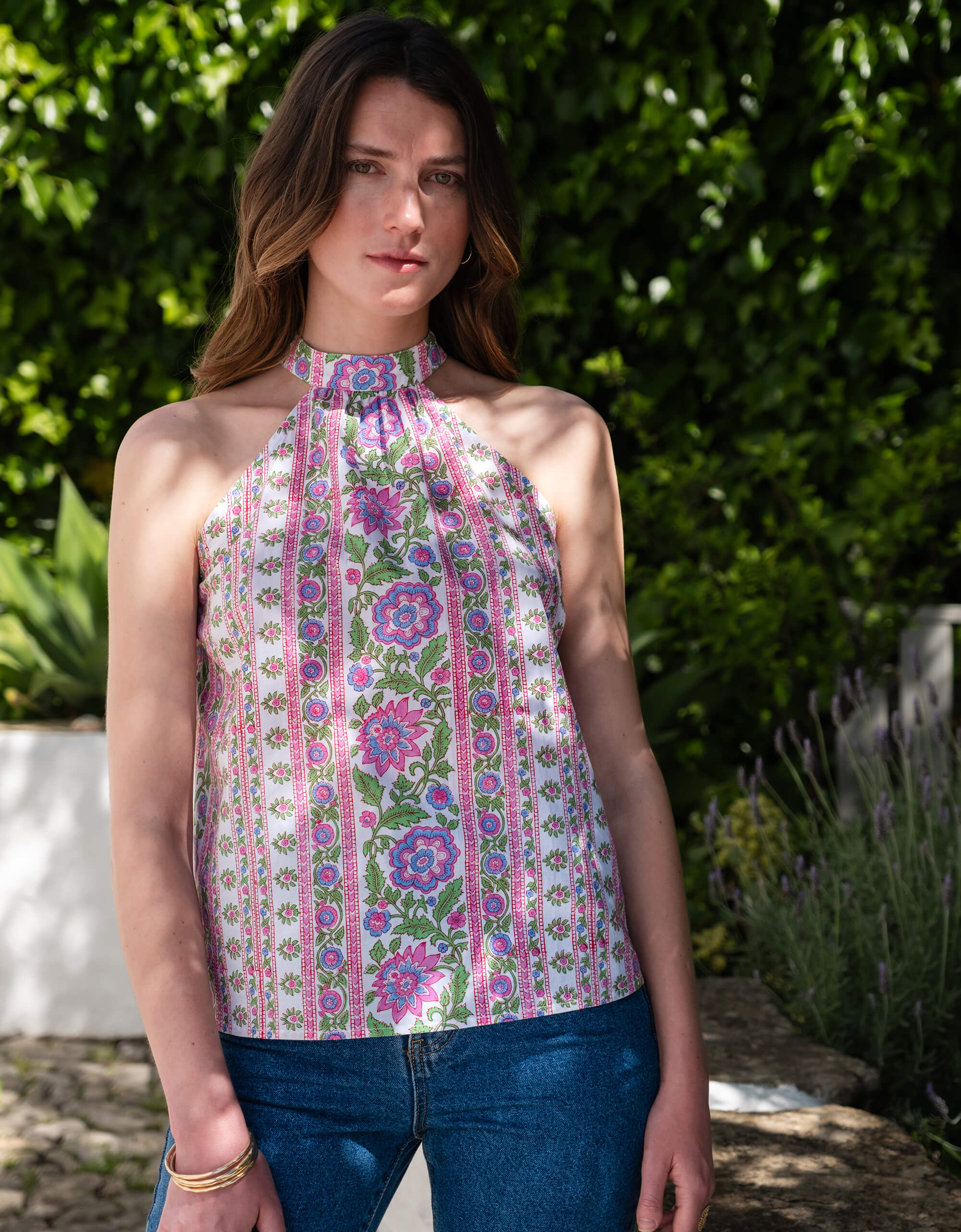 Pink City Prints Folk Border Julia Top
