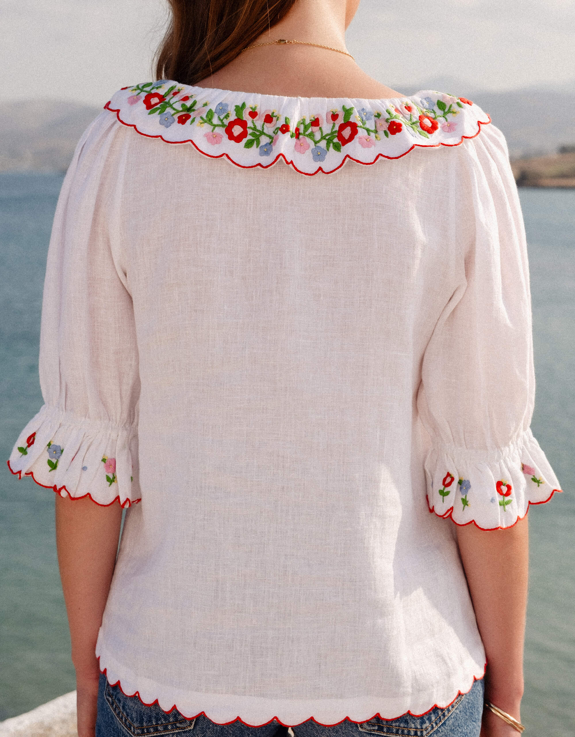 Pink City Prints Folk Scallop Ava Top