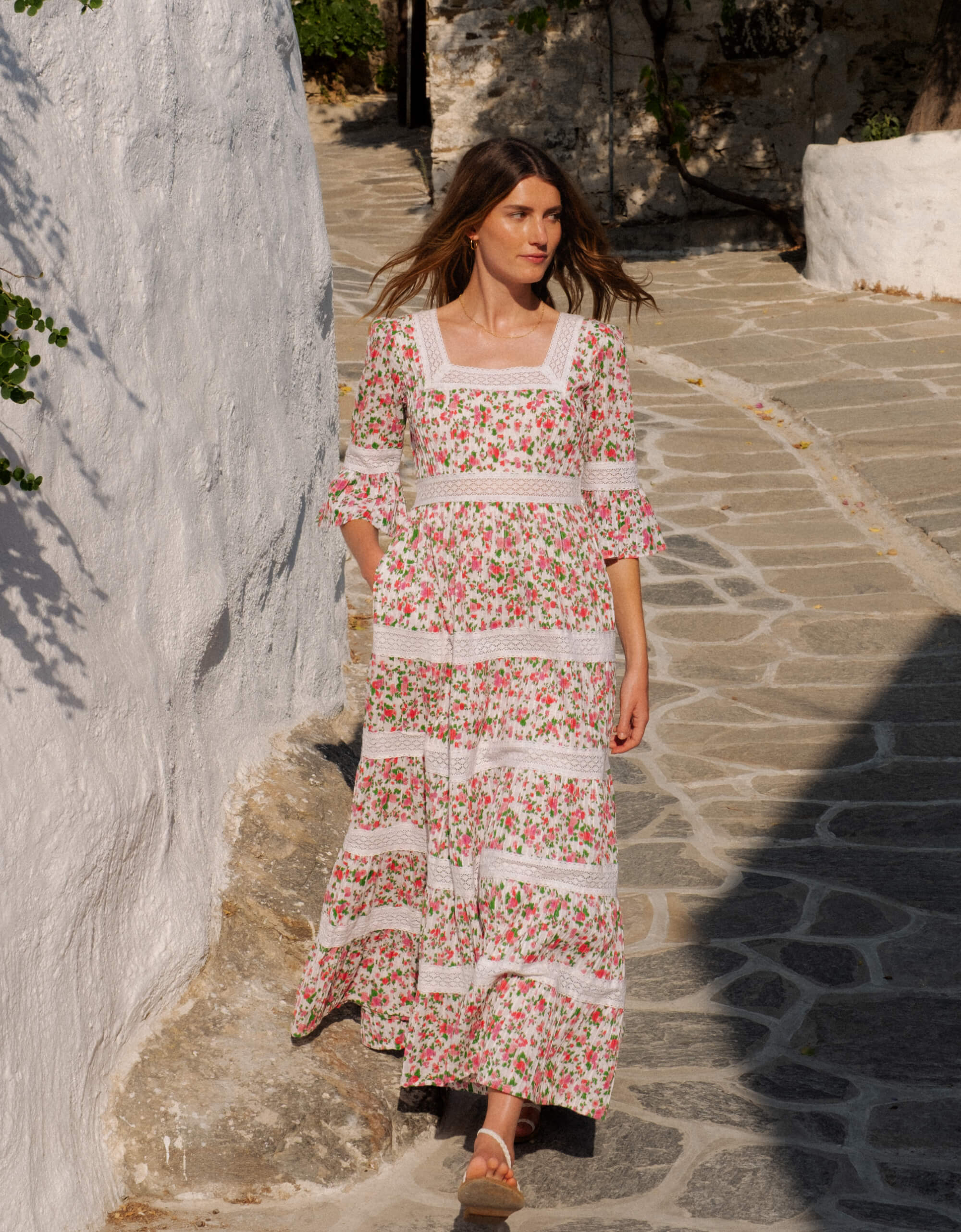 Pink City Prints French Ditsy Celine Dress