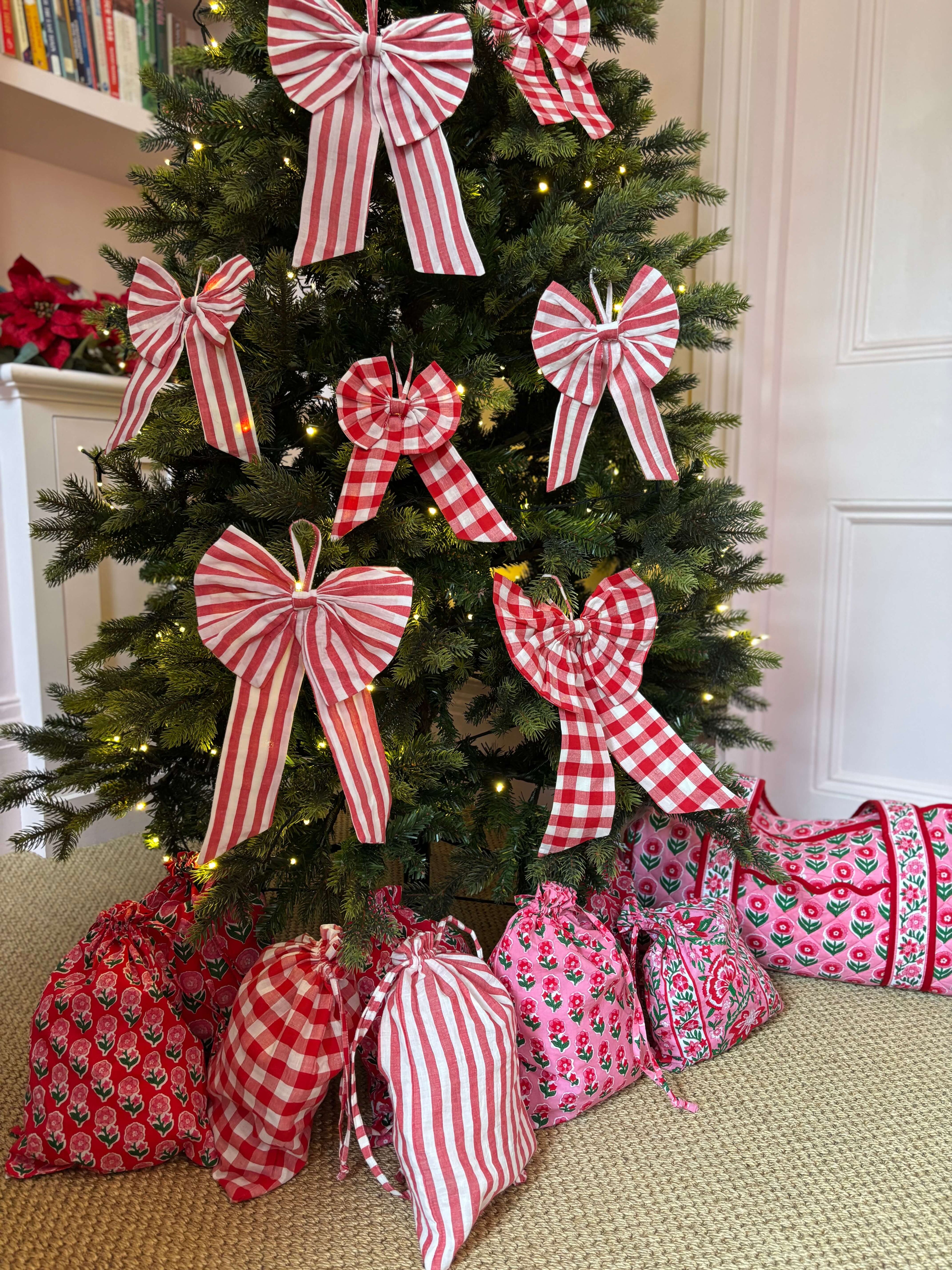 Pink City Prints Gingham Mix Tree Bows (Set of 4)