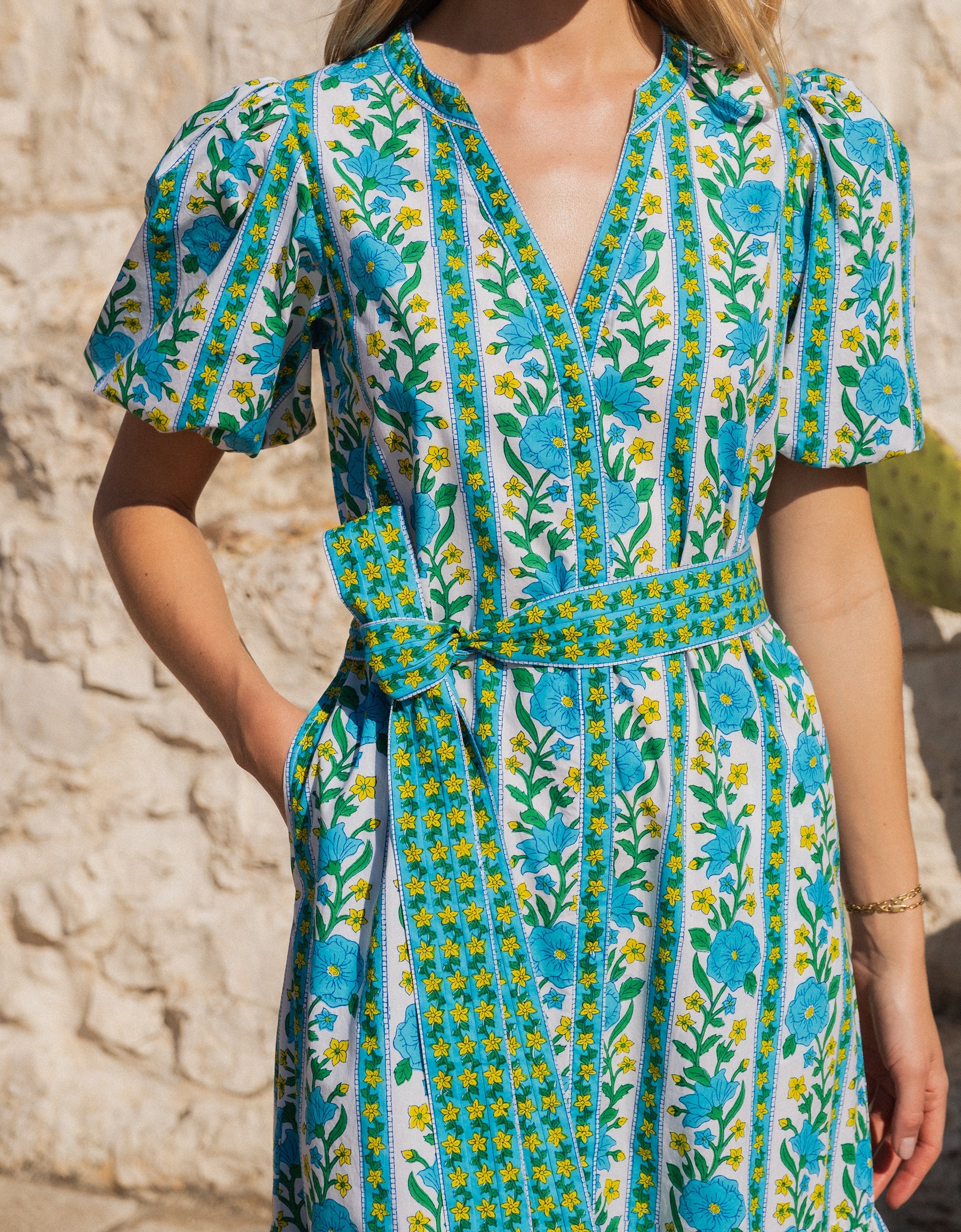 Pink City Prints Hibiscus Border Daisy Dress