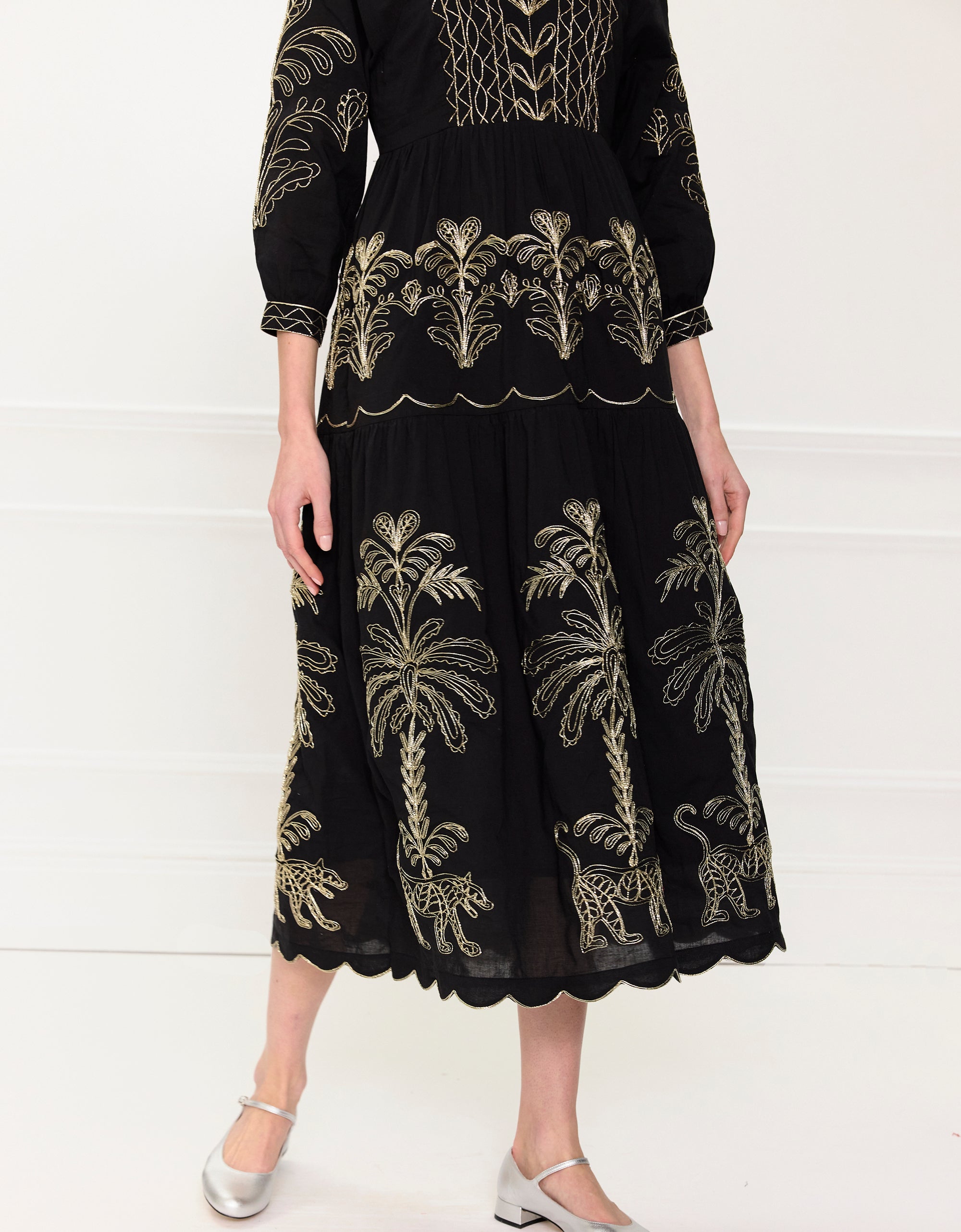 Pink City Prints Leopard Nights Embroidery Laura Dress