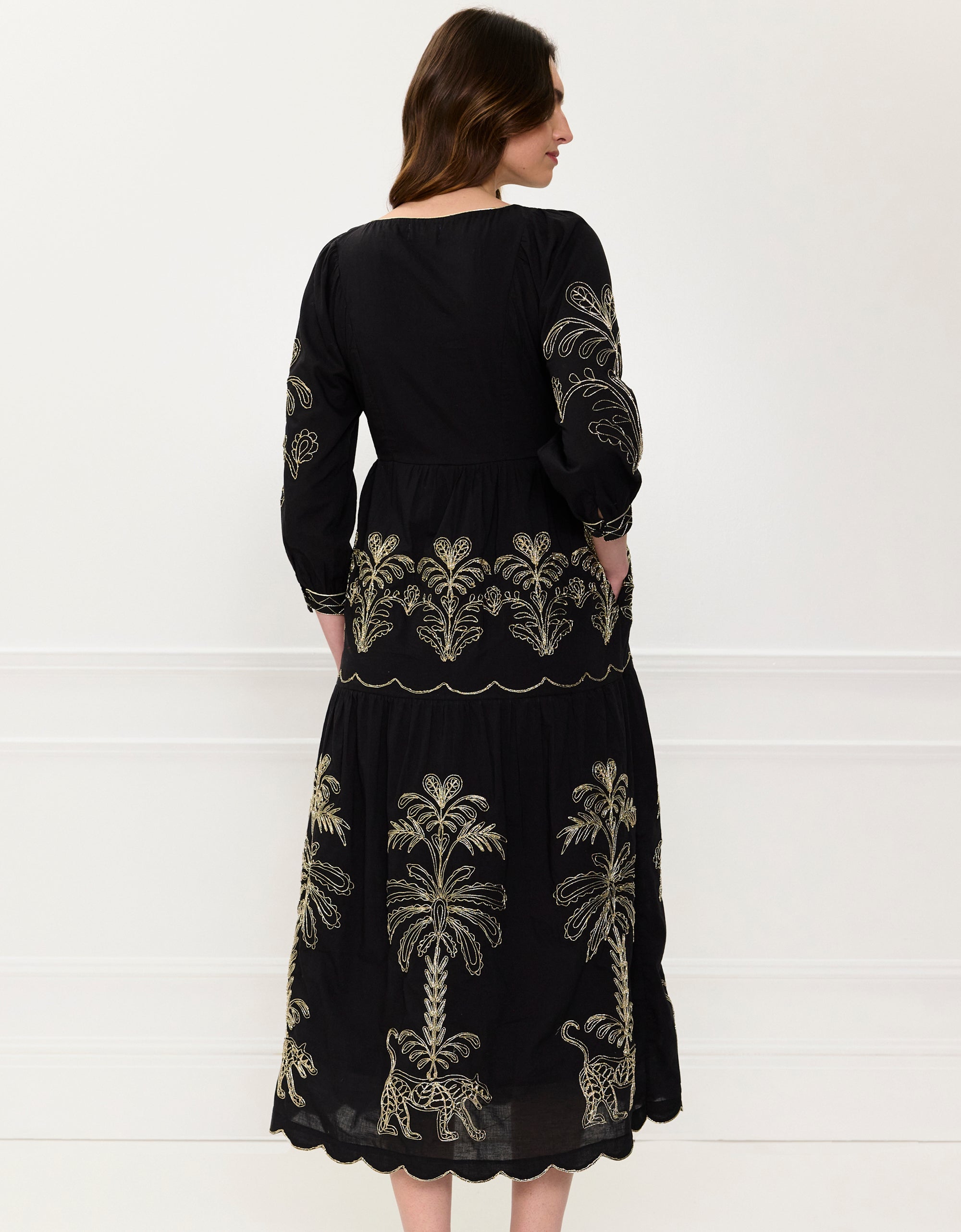 Pink City Prints Leopard Nights Embroidery Laura Dress