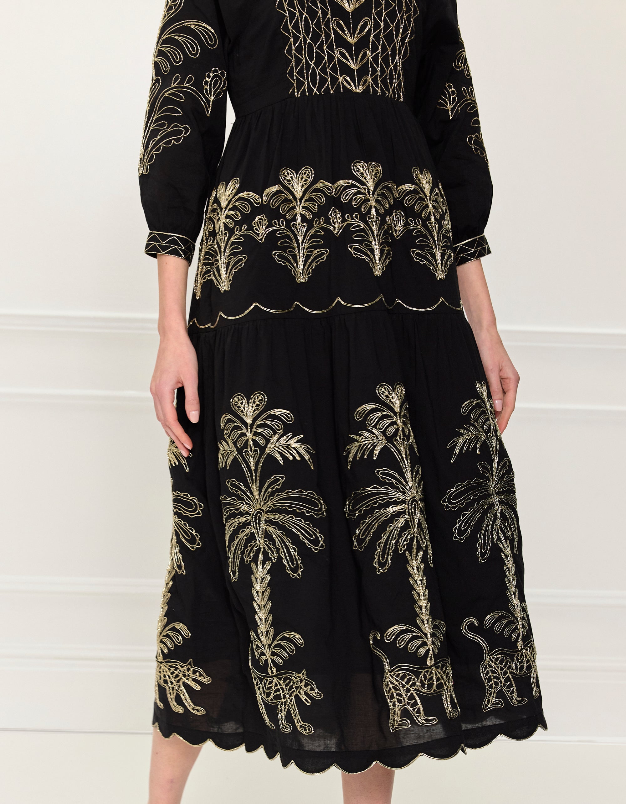 Pink City Prints Leopard Nights Embroidery Laura Dress