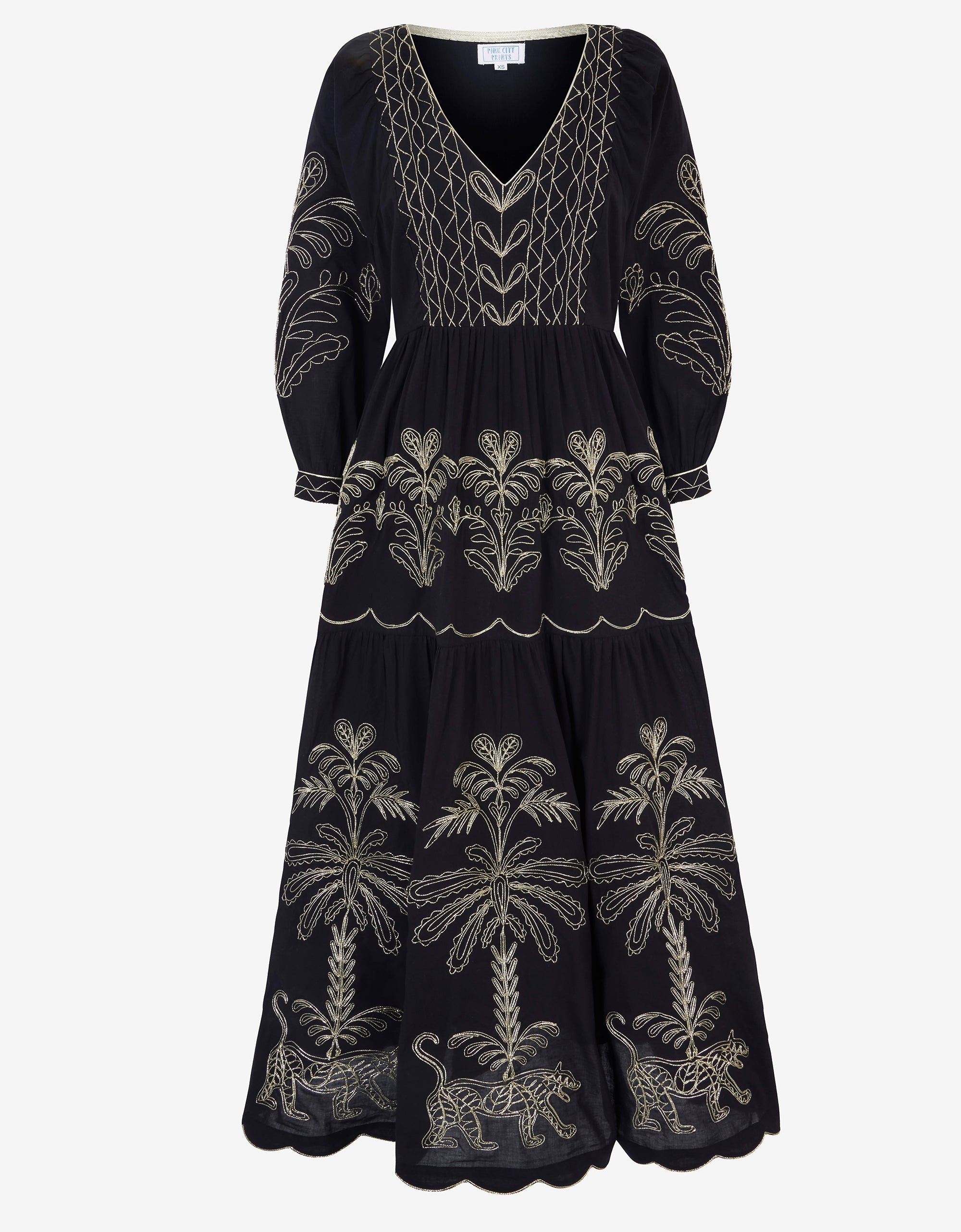 Pink City Prints Leopard Nights Embroidery Laura Dress