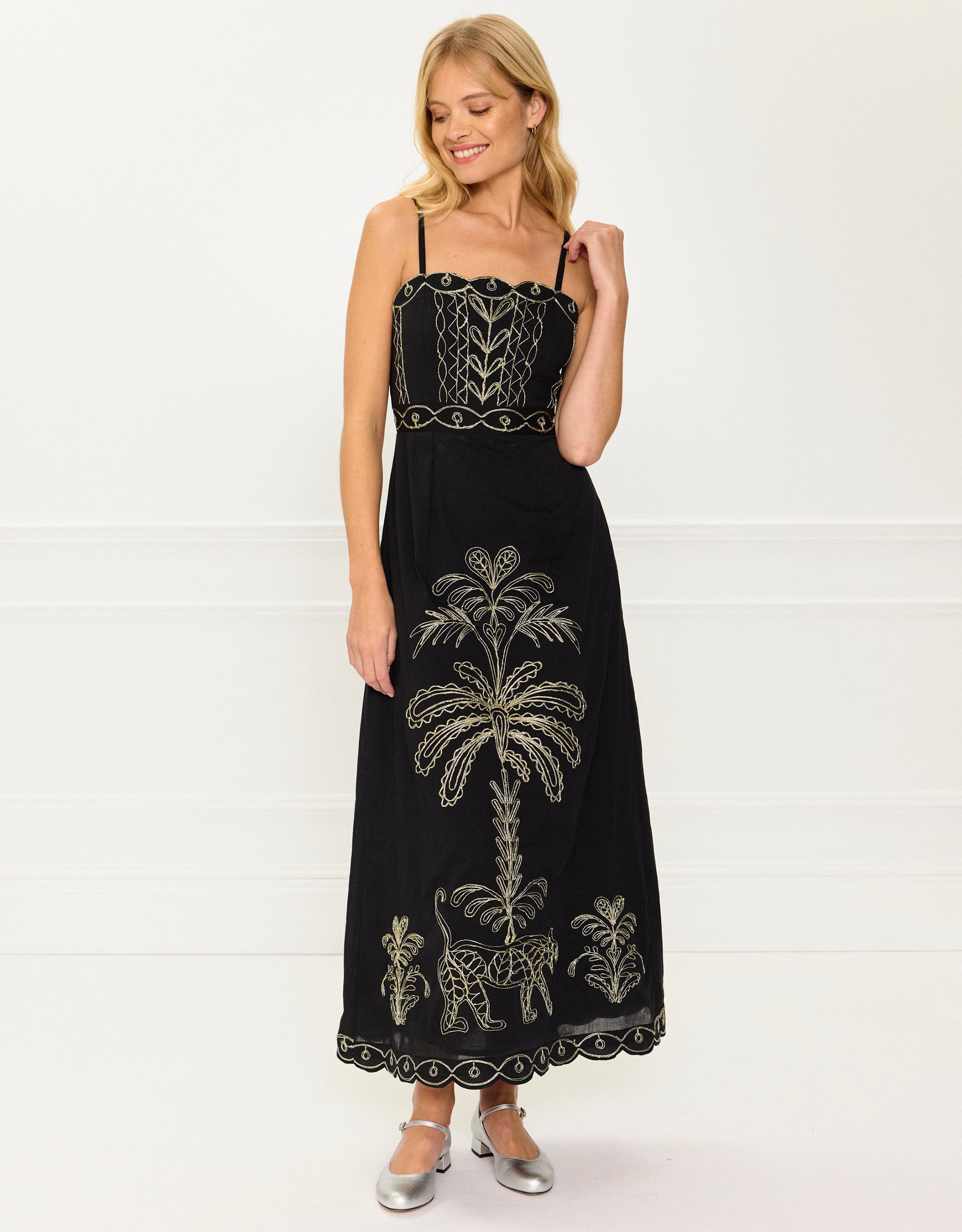 Pink City Prints Leopard Nights Embroidery Rio Dress