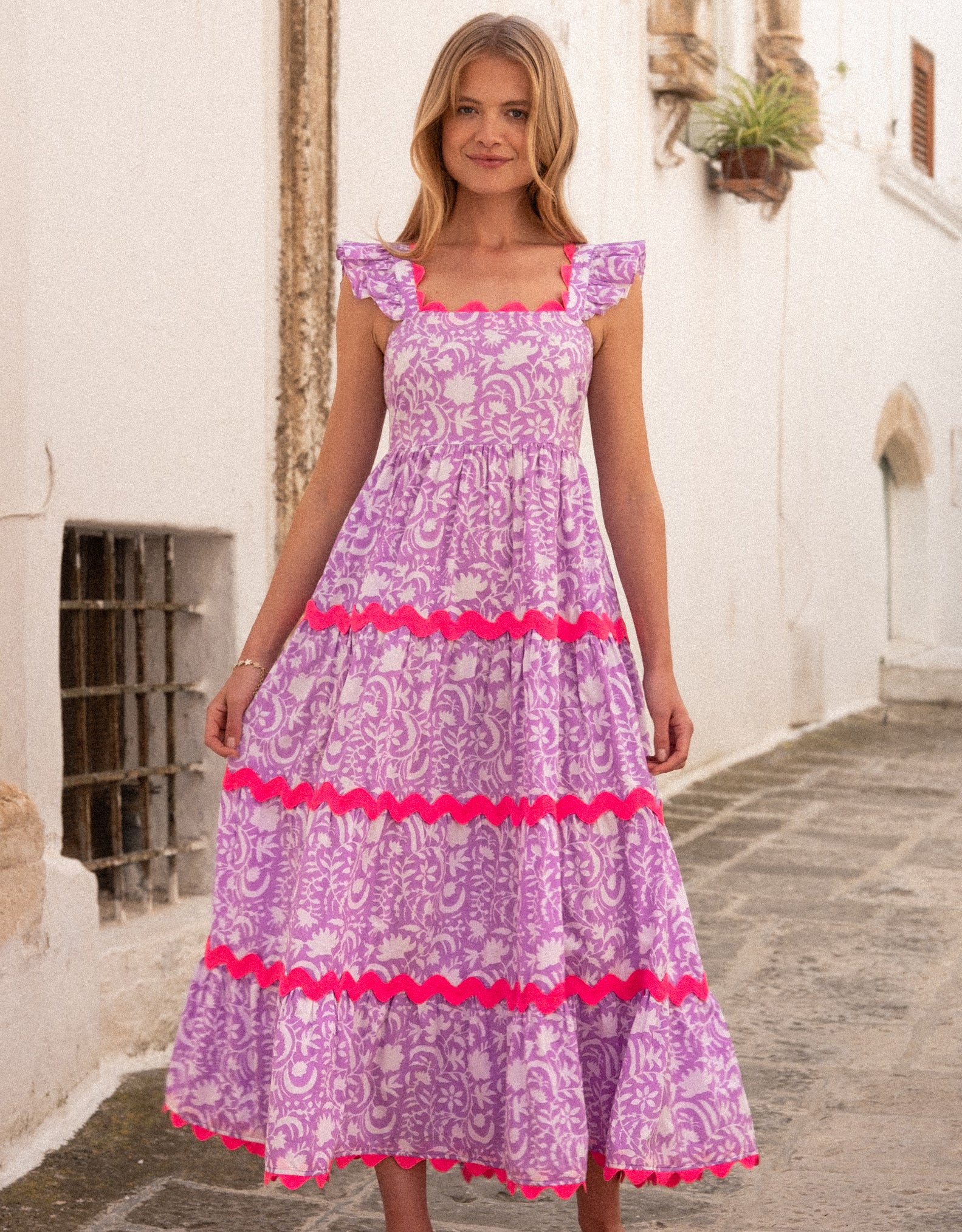 Pink City Prints Lilac Begonia Xanthe Dress