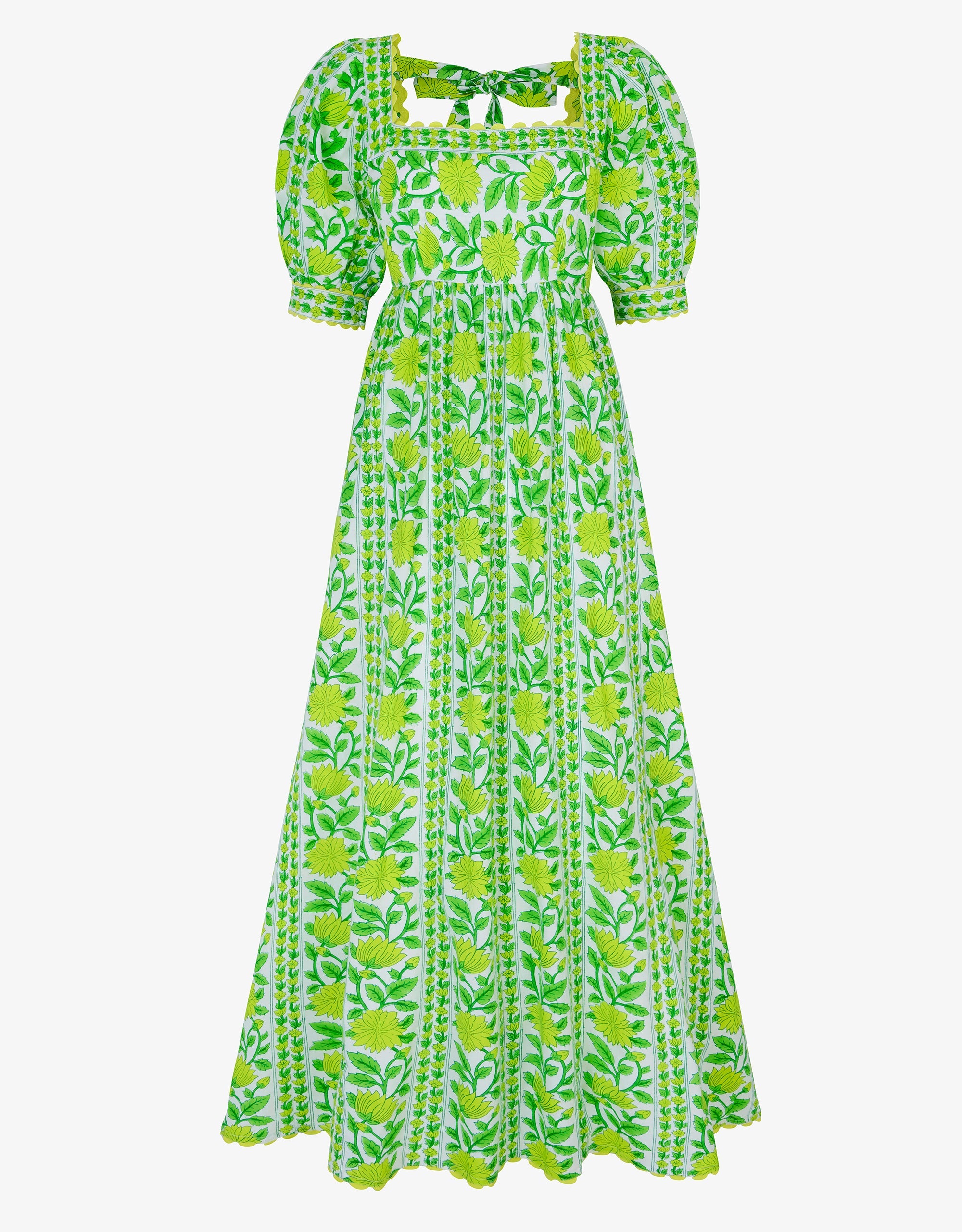 Pink City Prints Lime Border Elizabeth Dress
