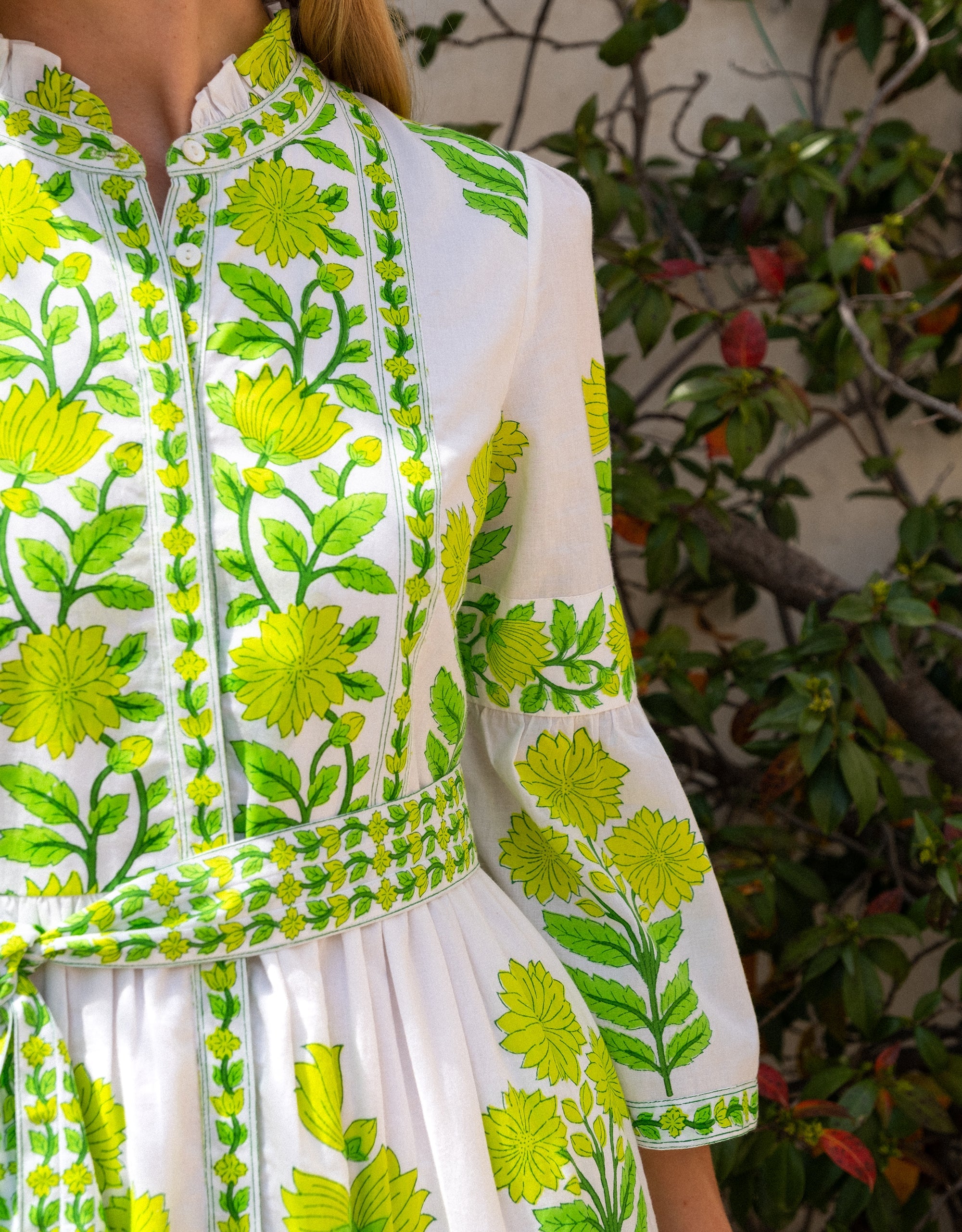 Pink City Prints Lime Botanics Gemma Dress