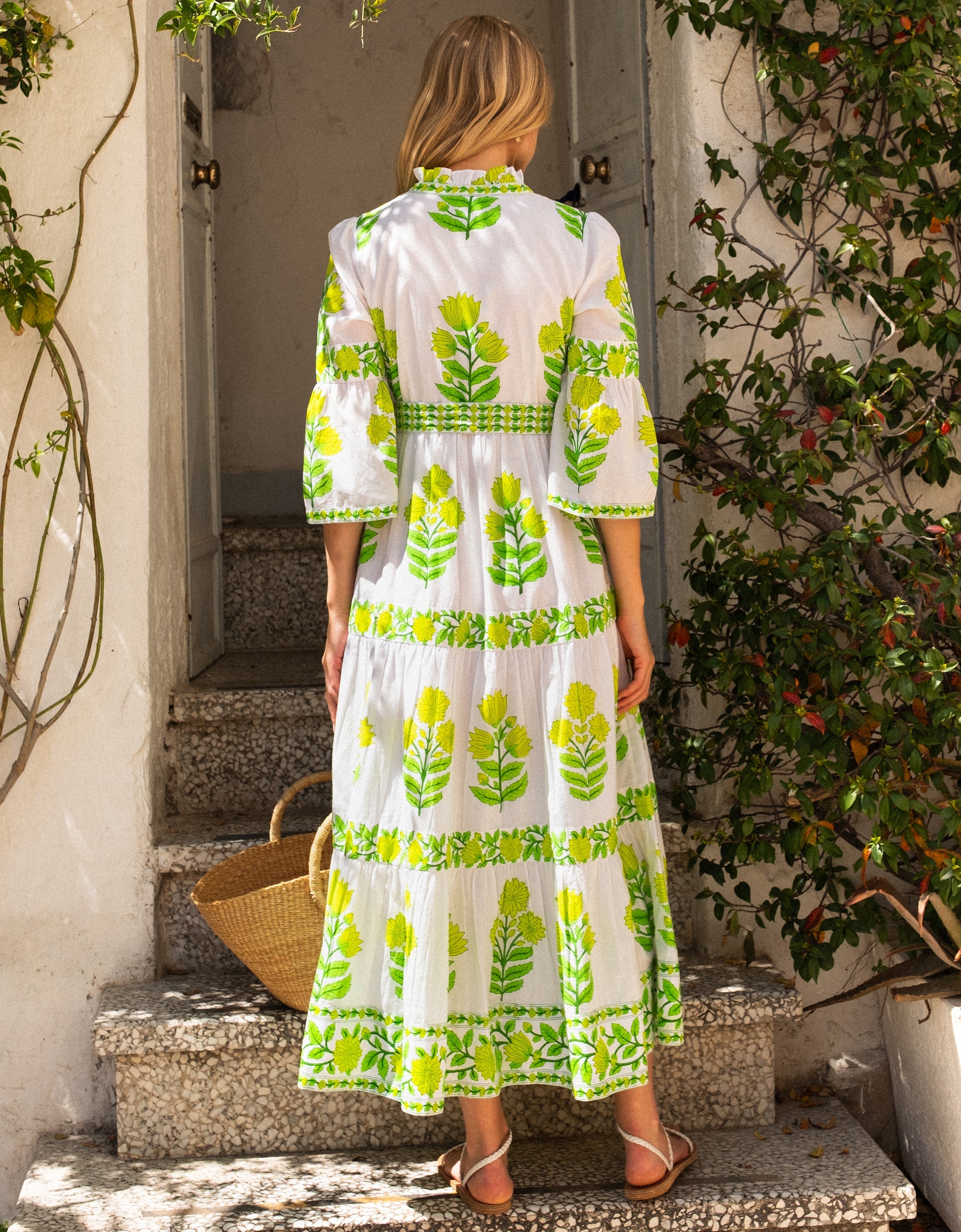 Pink City Prints Lime Botanics Gemma Dress
