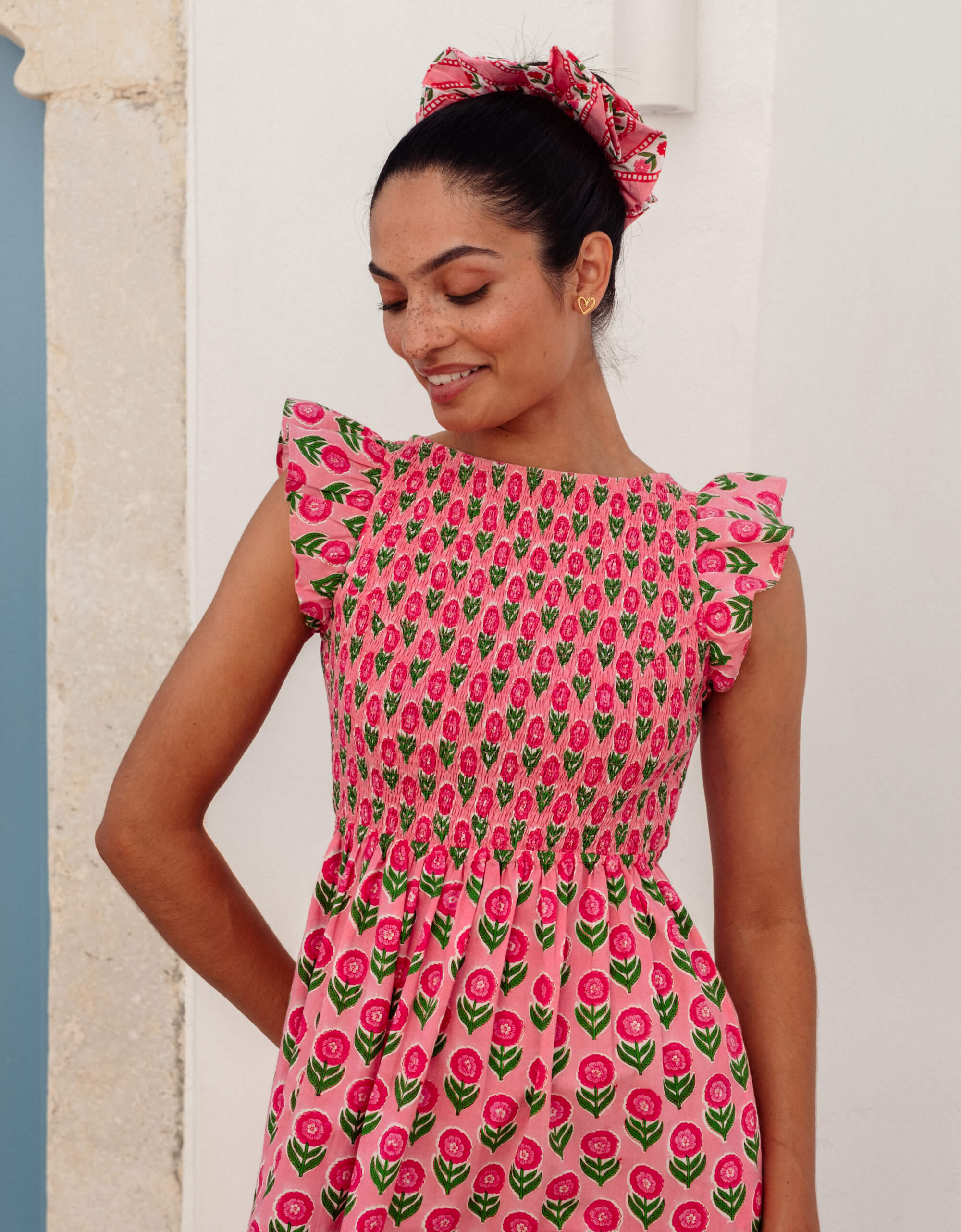 Pink City Prints Marigold Blush David Bowie Dress
