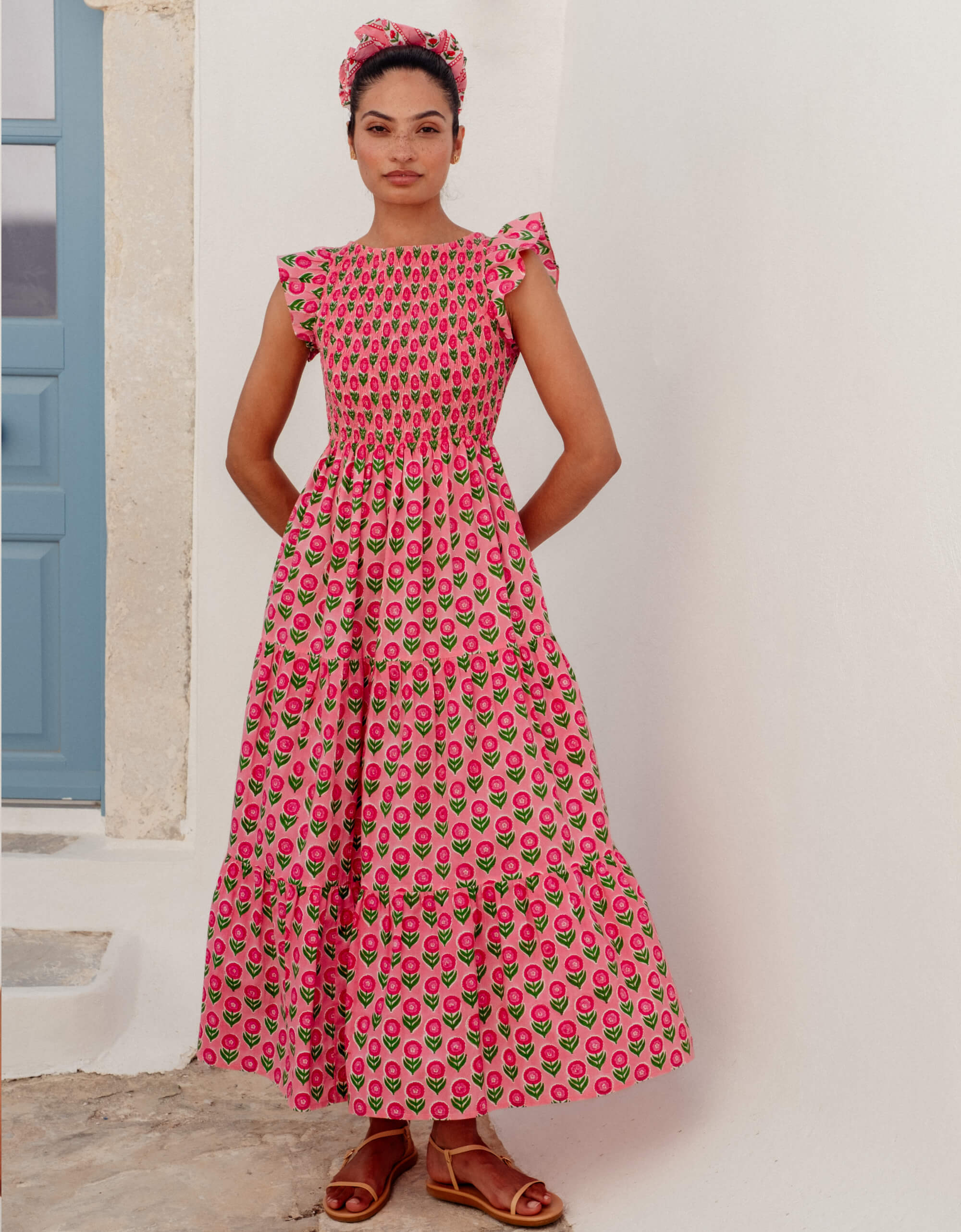 Pink City Prints Marigold Blush David Bowie Dress