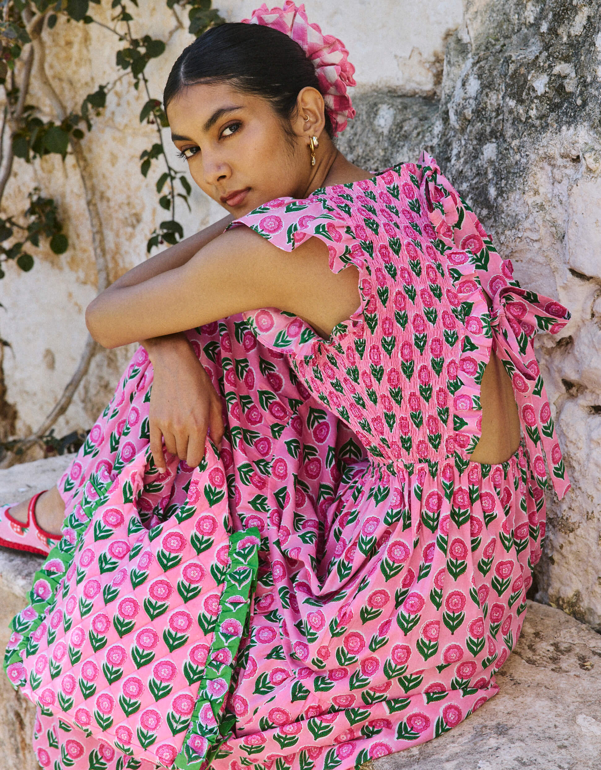 Pink City Prints Marigold Blush David Bowie Dress