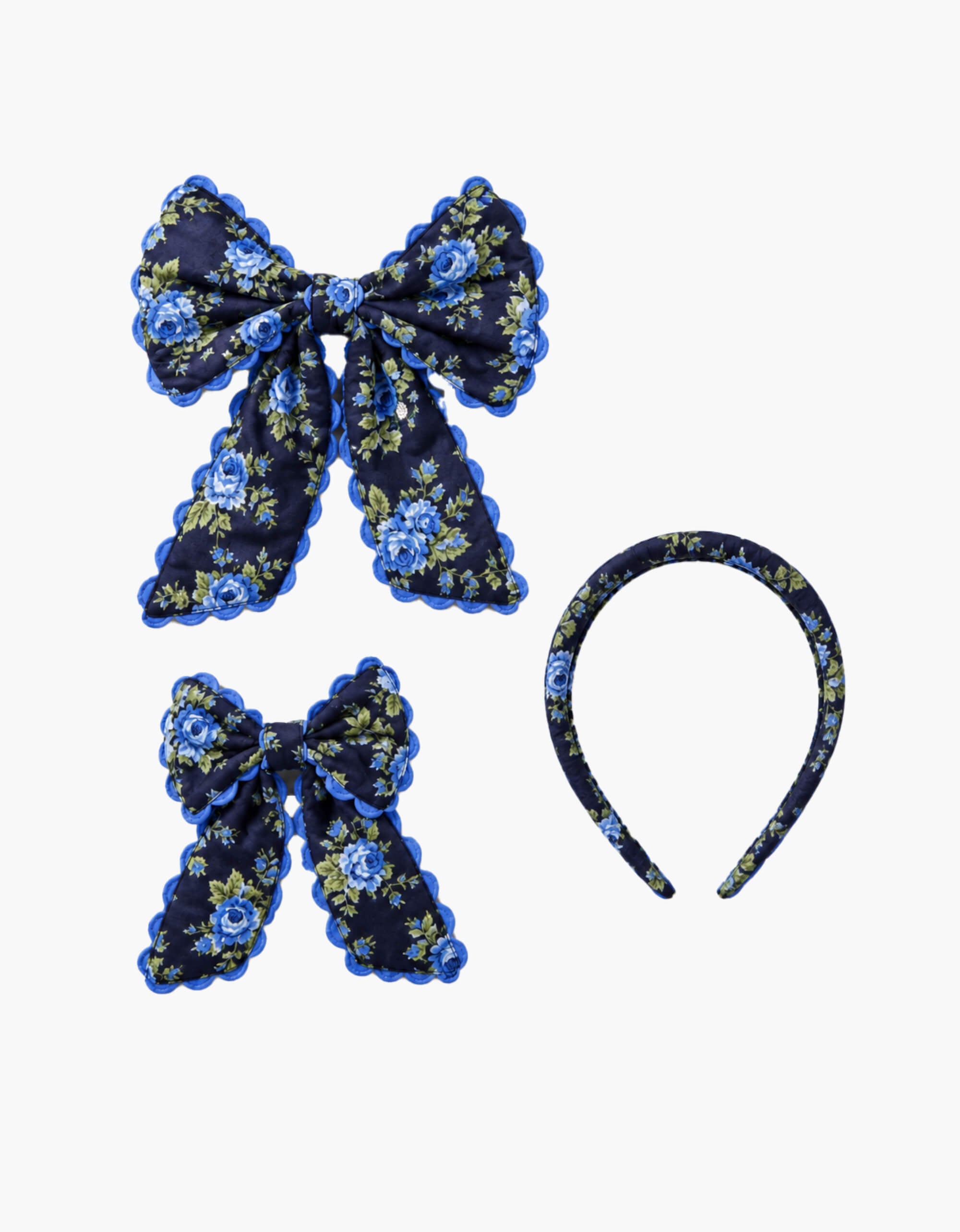 Pink City Prints Midnight Bouquet Headband and Bow Scrunchie Set