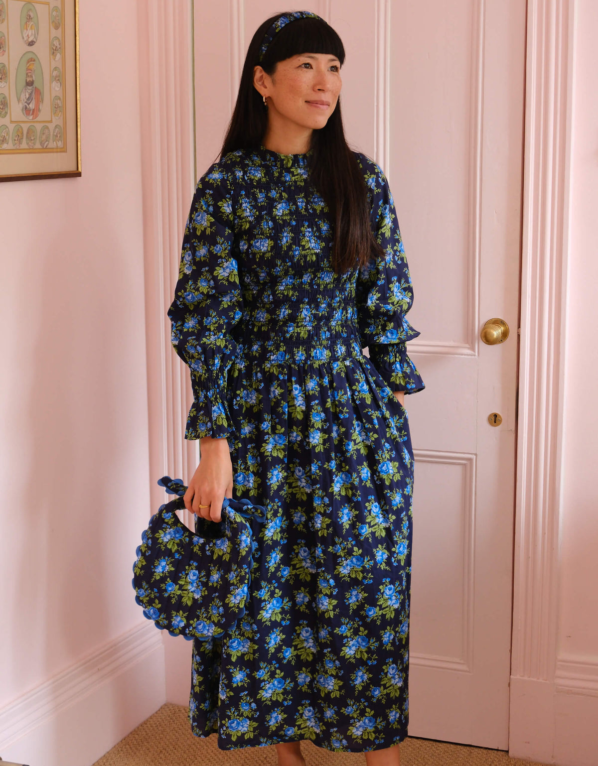 Pink City Prints Midnight Bouquet Laurel Dress