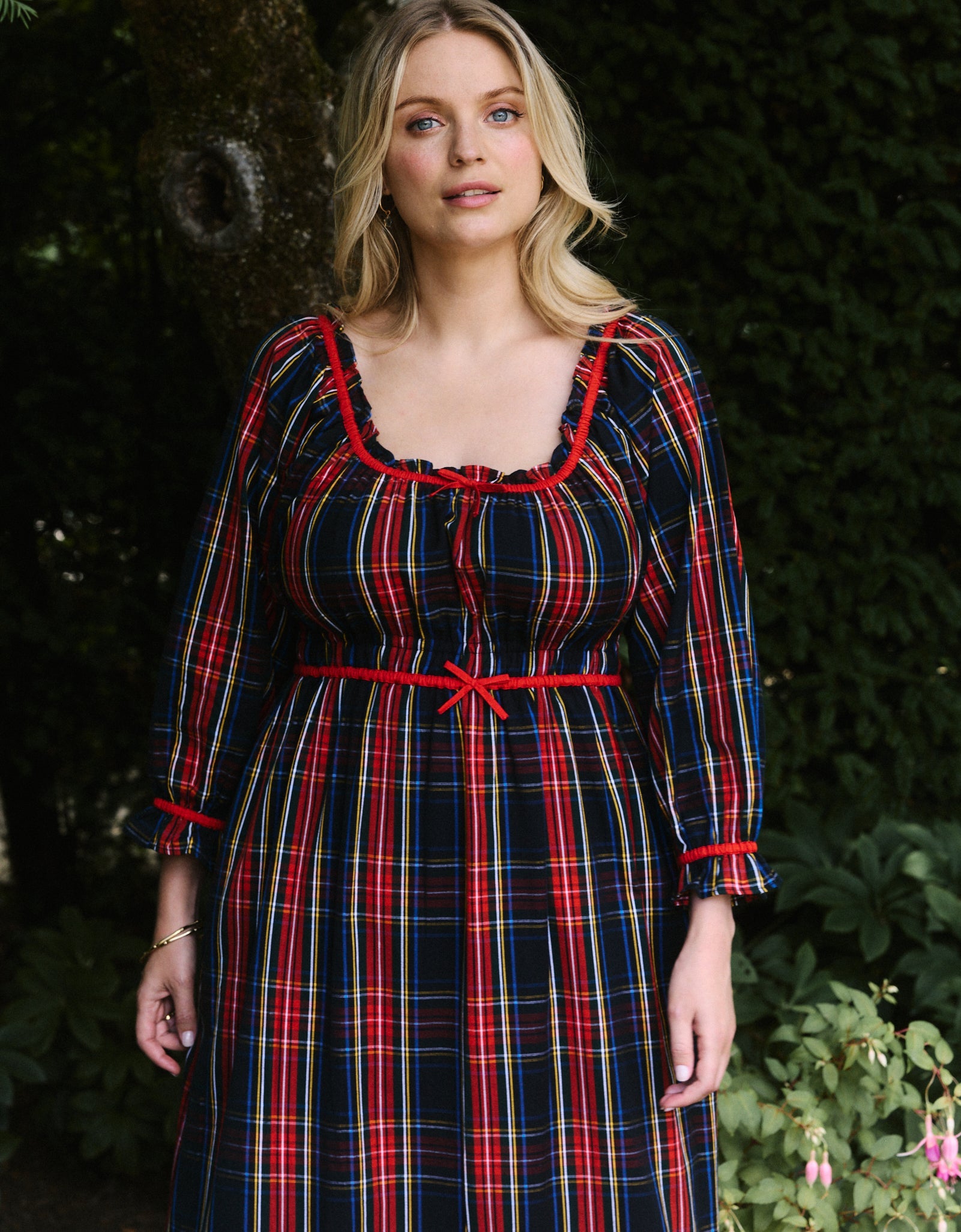 Pink City Prints Midnight Tartan Agatha Dress