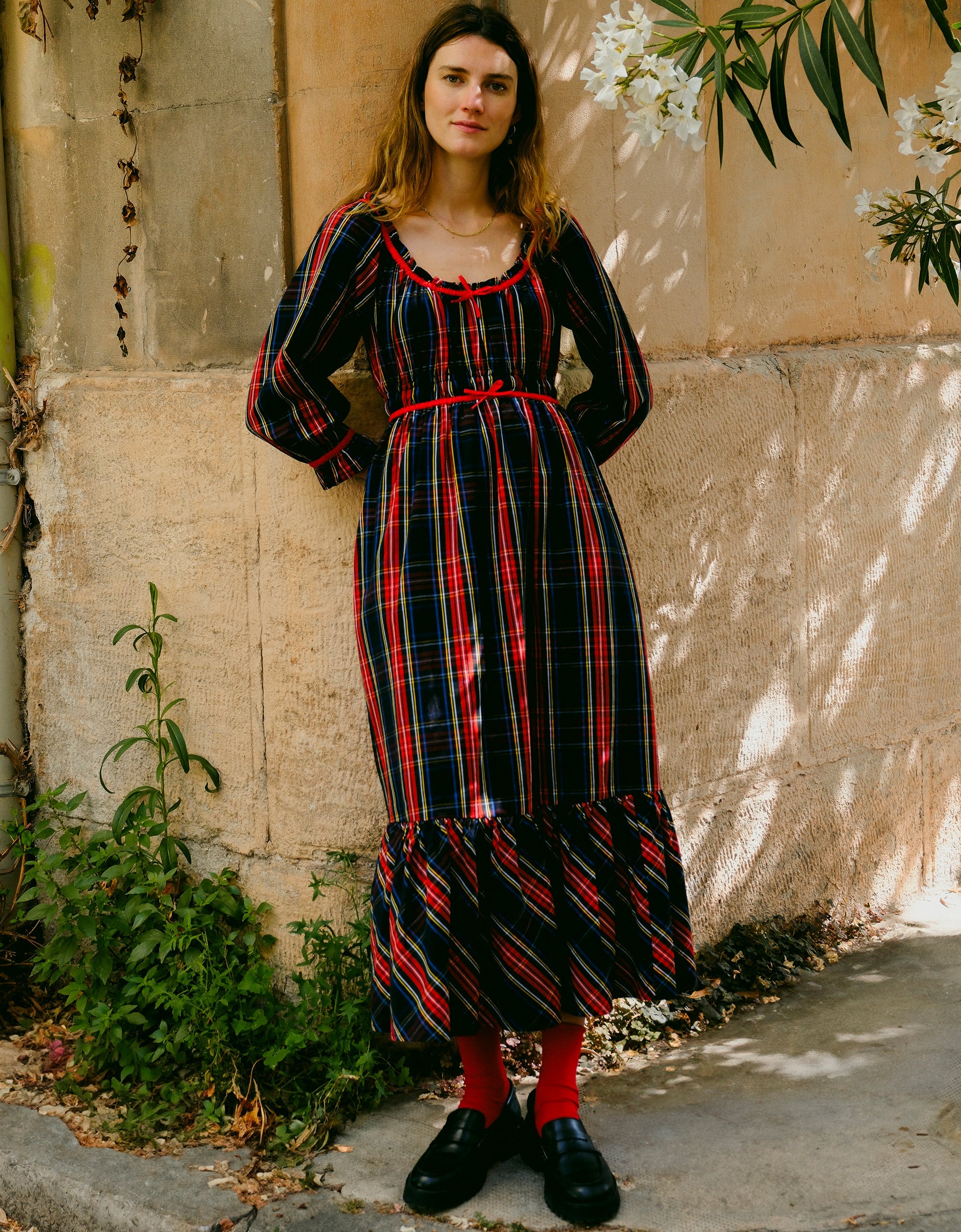 Pink City Prints Midnight Tartan Agatha Dress